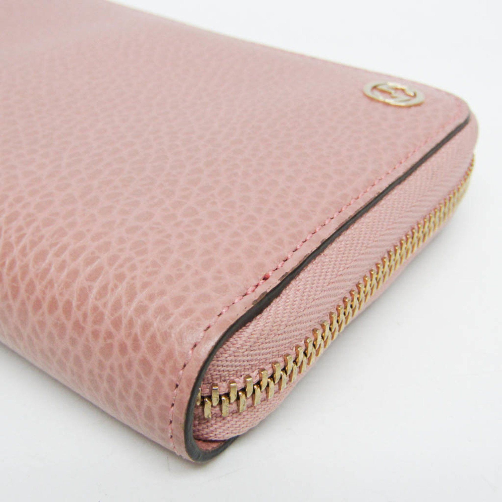 Gucci Gucci Interlocking G 449347 Men,Women Leather Long Wallet (bi-fold) Pink Beige Size ONE SIZE - 5 Thumbnail