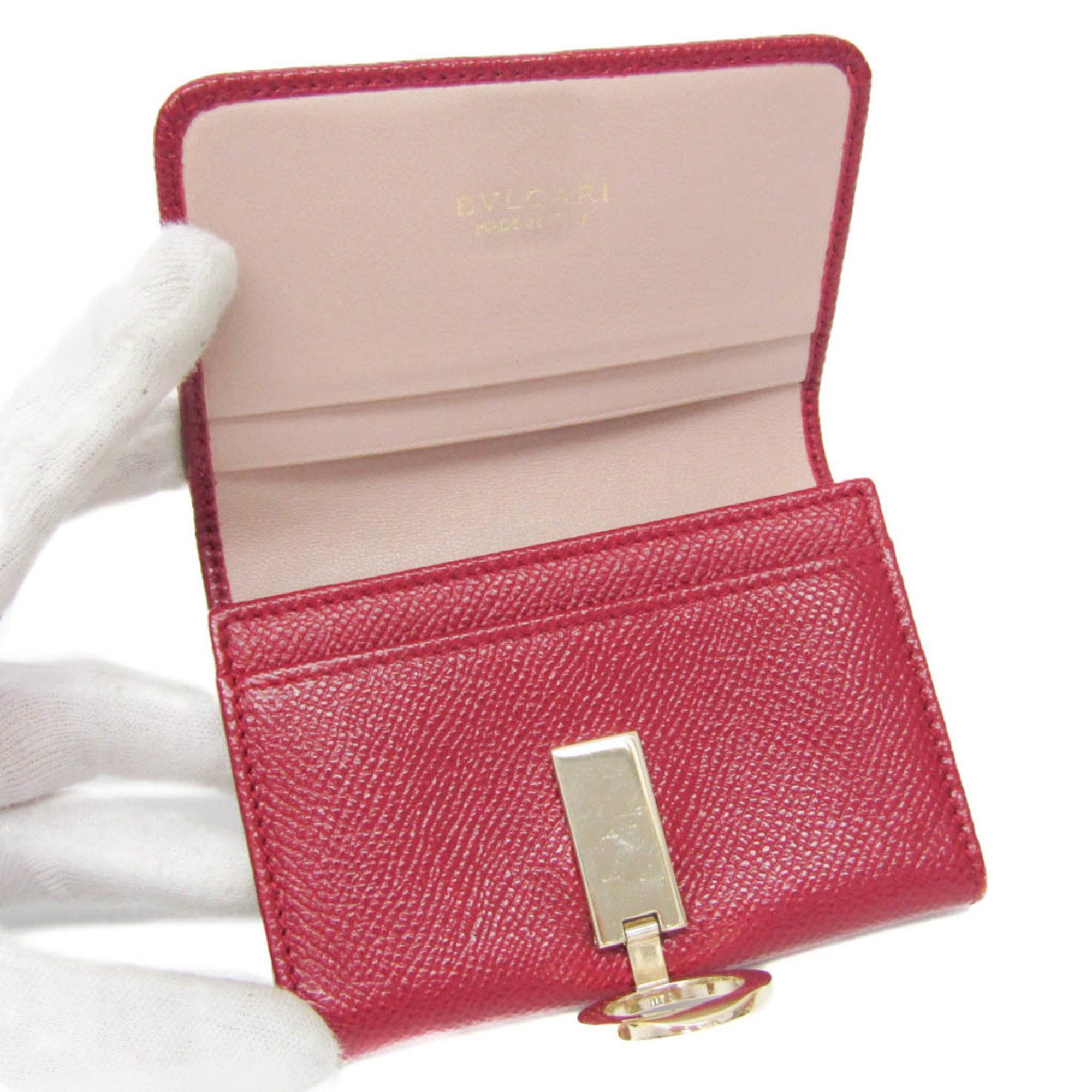 Bvlgari Bvlgari BVLGARI Leather Card Case Red Color Size ONE SIZE - 4 Thumbnail