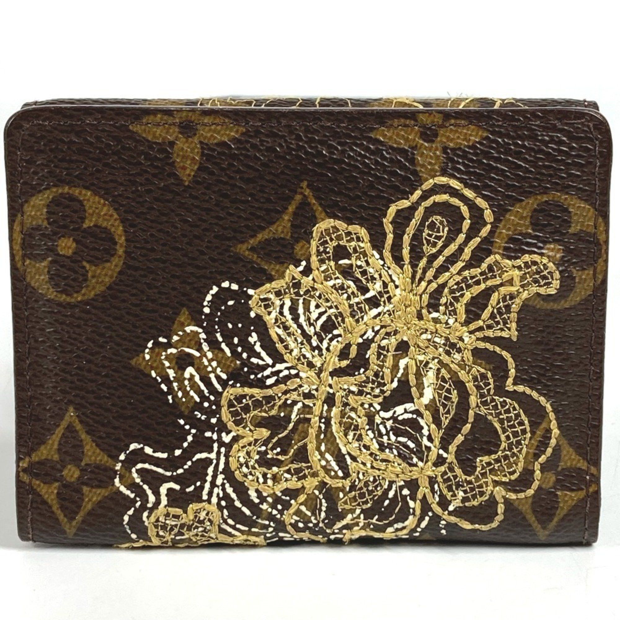 Louis Vuitton LOUIS VUITTON M95391 Monogram Dante Embroidered Ludlow Compact Wallet Bi-fold Canvas Brown for Men and Women Size ONE SIZE - 2 Thumbnail