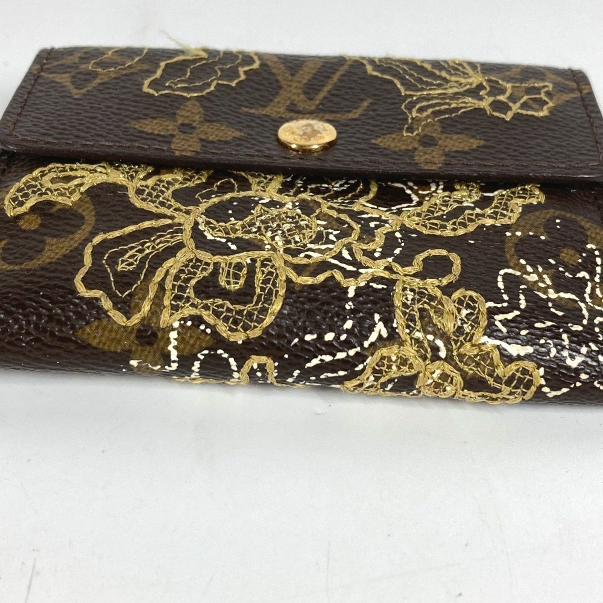 Louis Vuitton LOUIS VUITTON M95391 Monogram Dante Embroidered Ludlow Compact Wallet Bi-fold Canvas Brown for Men and Women Size ONE SIZE - 4 Thumbnail