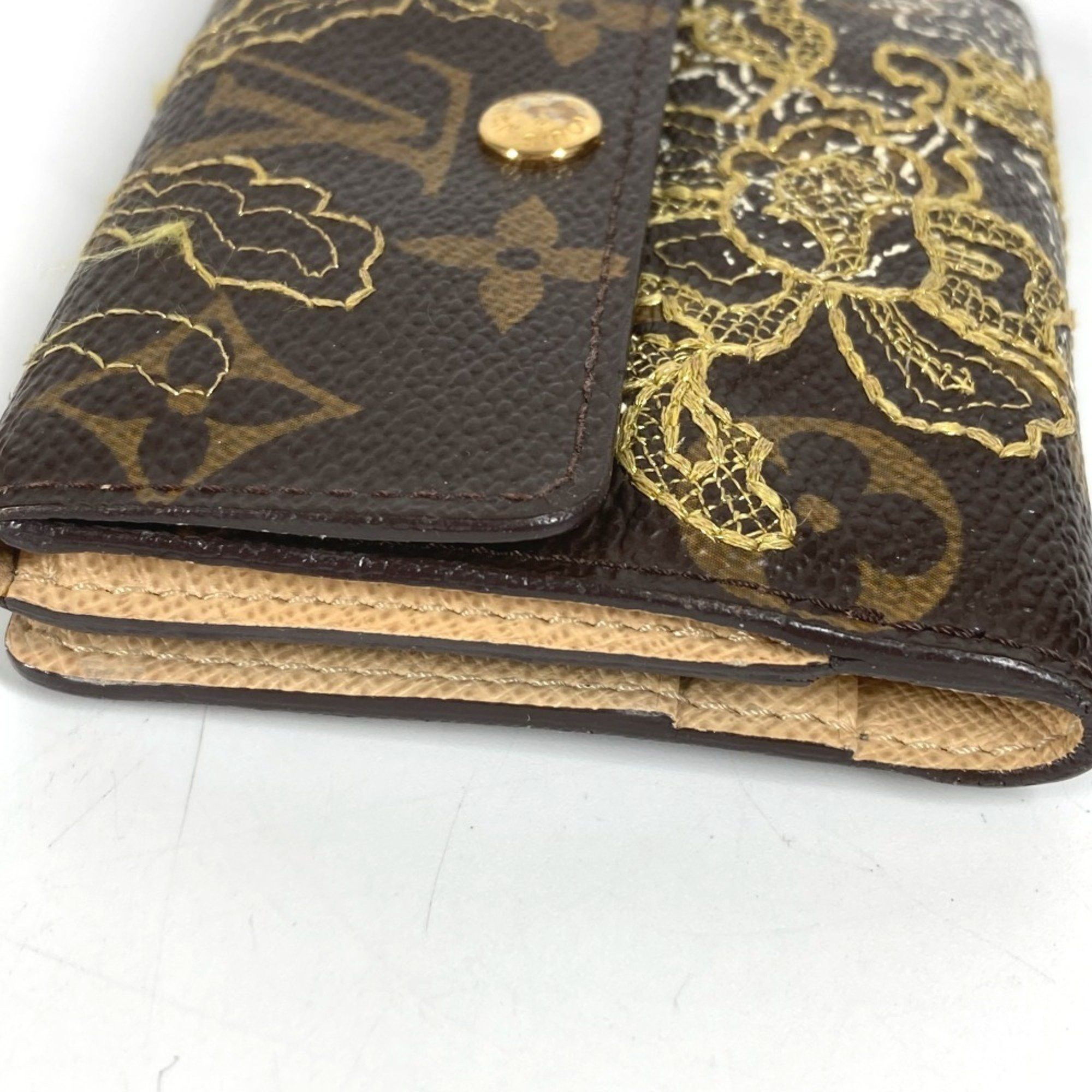 Louis Vuitton LOUIS VUITTON M95391 Monogram Dante Embroidered Ludlow Compact Wallet Bi-fold Canvas Brown for Men and Women Size ONE SIZE - 5 Thumbnail