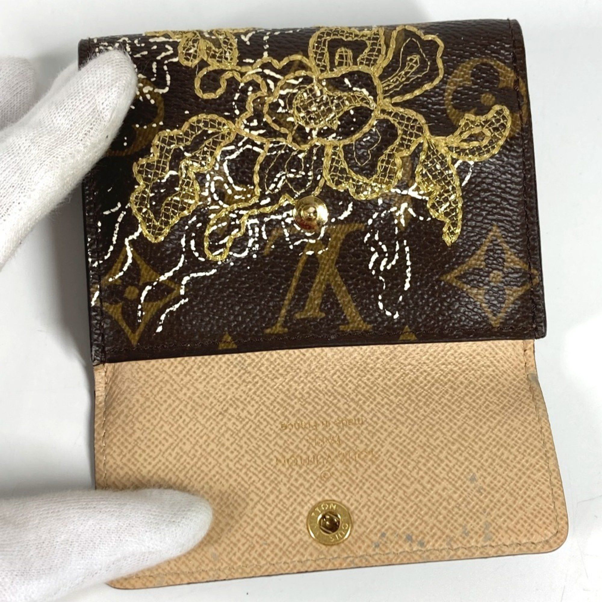 Louis Vuitton LOUIS VUITTON M95391 Monogram Dante Embroidered Ludlow Compact Wallet Bi-fold Canvas Brown for Men and Women Size ONE SIZE - 6 Thumbnail