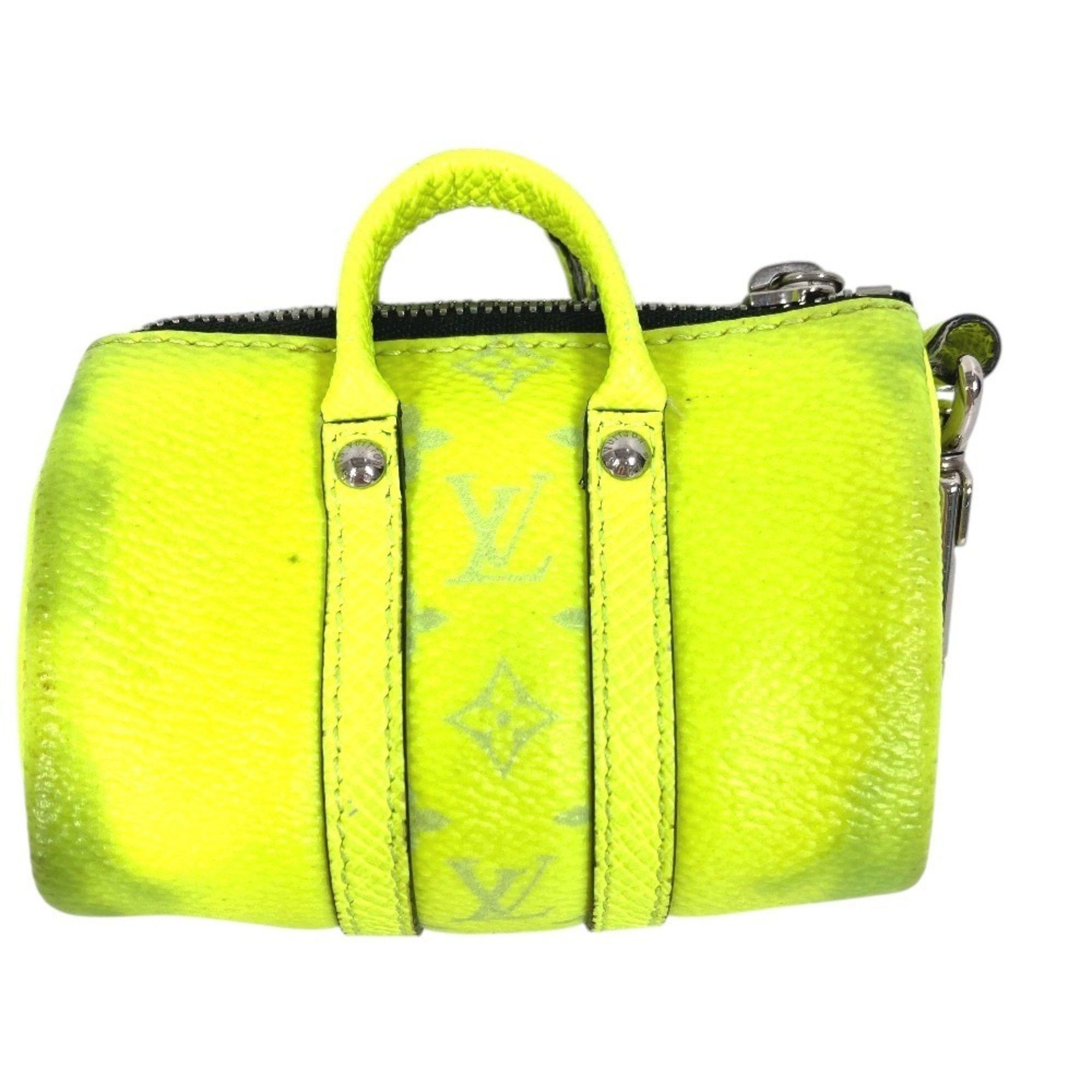 Louis Vuitton LOUIS VUITTON M01048 Taiga Rama Porte-Clés Mini Keepall Bag Charm, Boston Keychain, Leather and Monogram Canvas, Yellow, for Men Women Size ONE SIZE - 2 Thumbnail