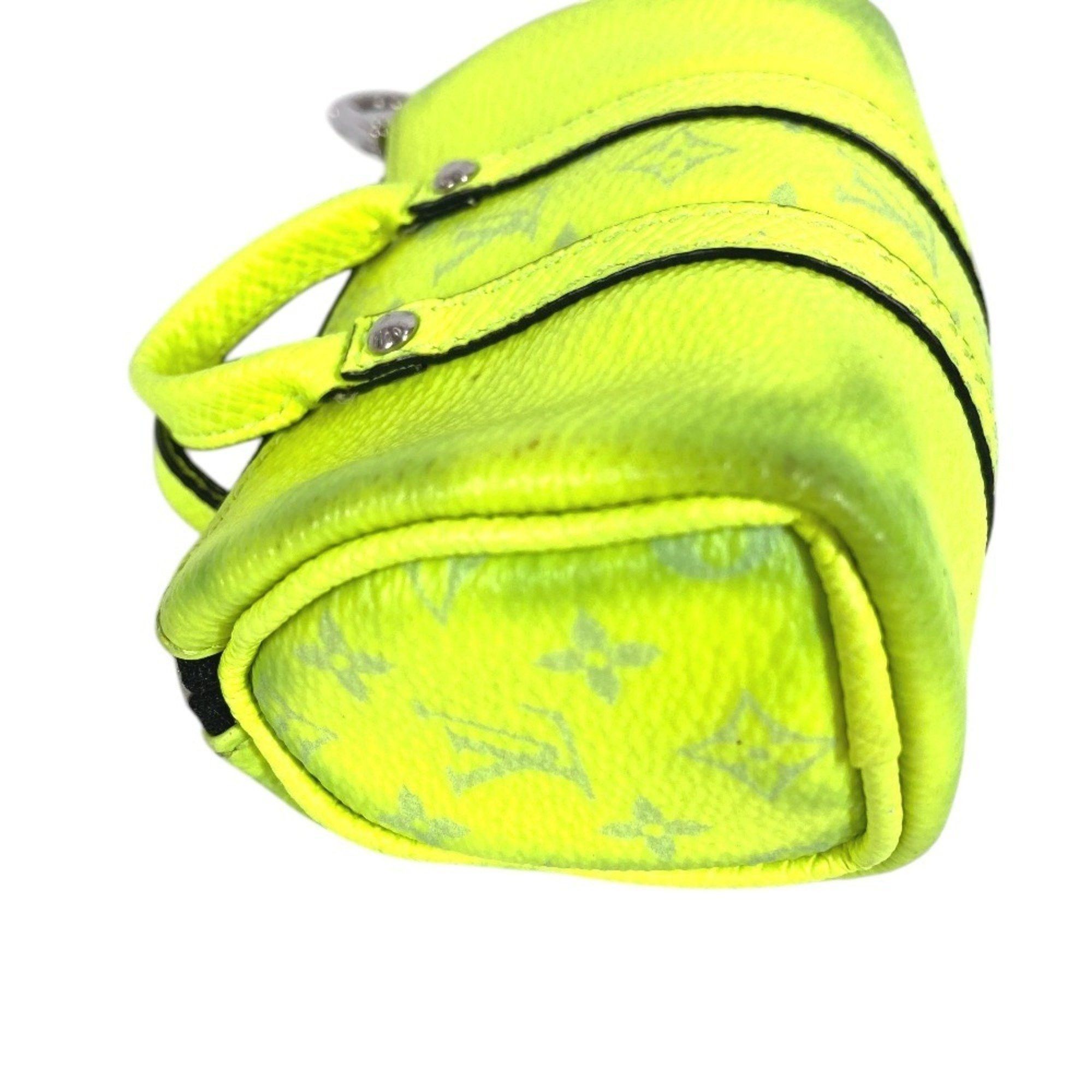 Louis Vuitton LOUIS VUITTON M01048 Taiga Rama Porte-Clés Mini Keepall Bag Charm, Boston Keychain, Leather and Monogram Canvas, Yellow, for Men Women Size ONE SIZE - 4 Thumbnail