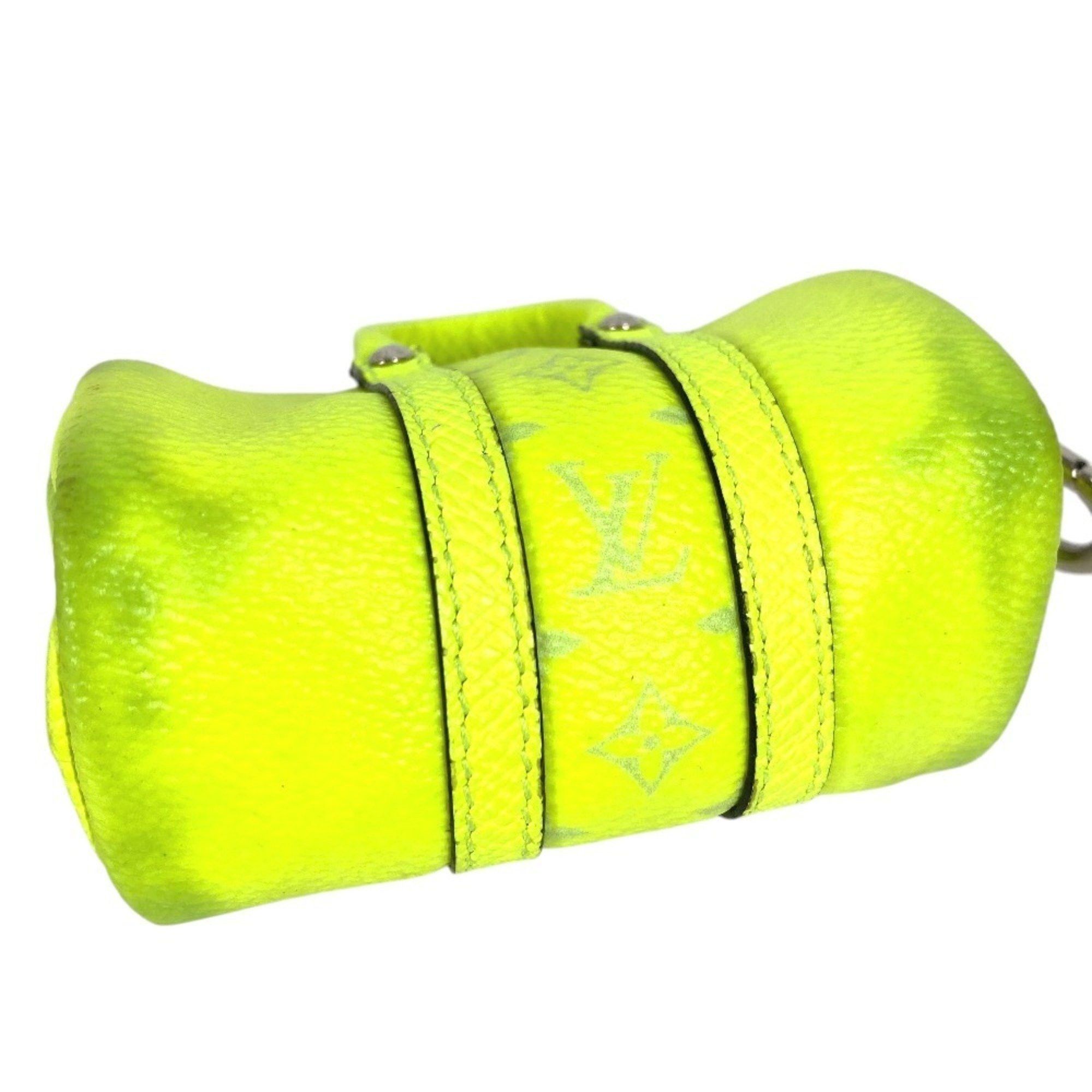 Louis Vuitton LOUIS VUITTON M01048 Taiga Rama Porte-Clés Mini Keepall Bag Charm, Boston Keychain, Leather and Monogram Canvas, Yellow, for Men Women Size ONE SIZE - 3 Thumbnail
