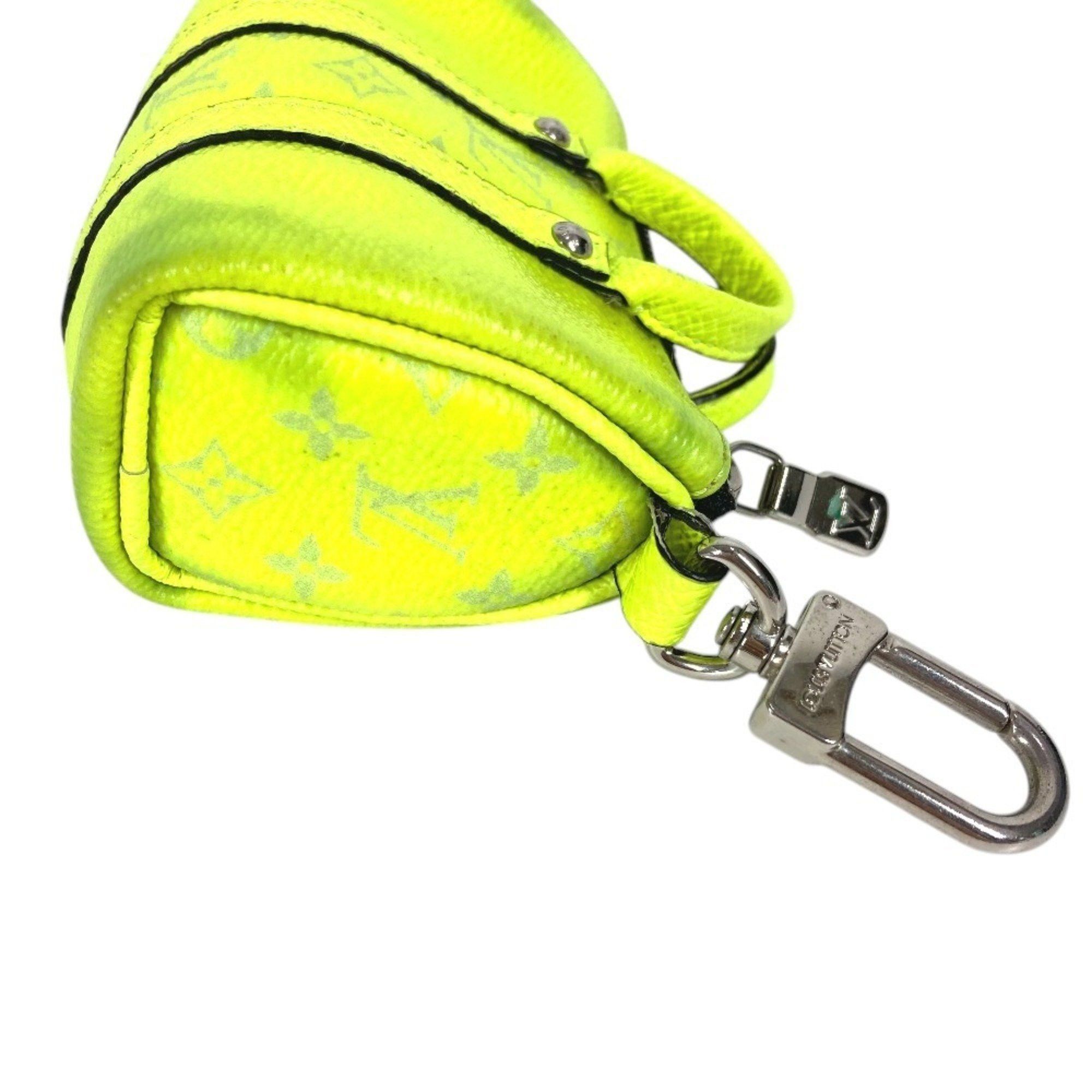 Louis Vuitton LOUIS VUITTON M01048 Taiga Rama Porte-Clés Mini Keepall Bag Charm, Boston Keychain, Leather and Monogram Canvas, Yellow, for Men Women Size ONE SIZE - 5 Thumbnail