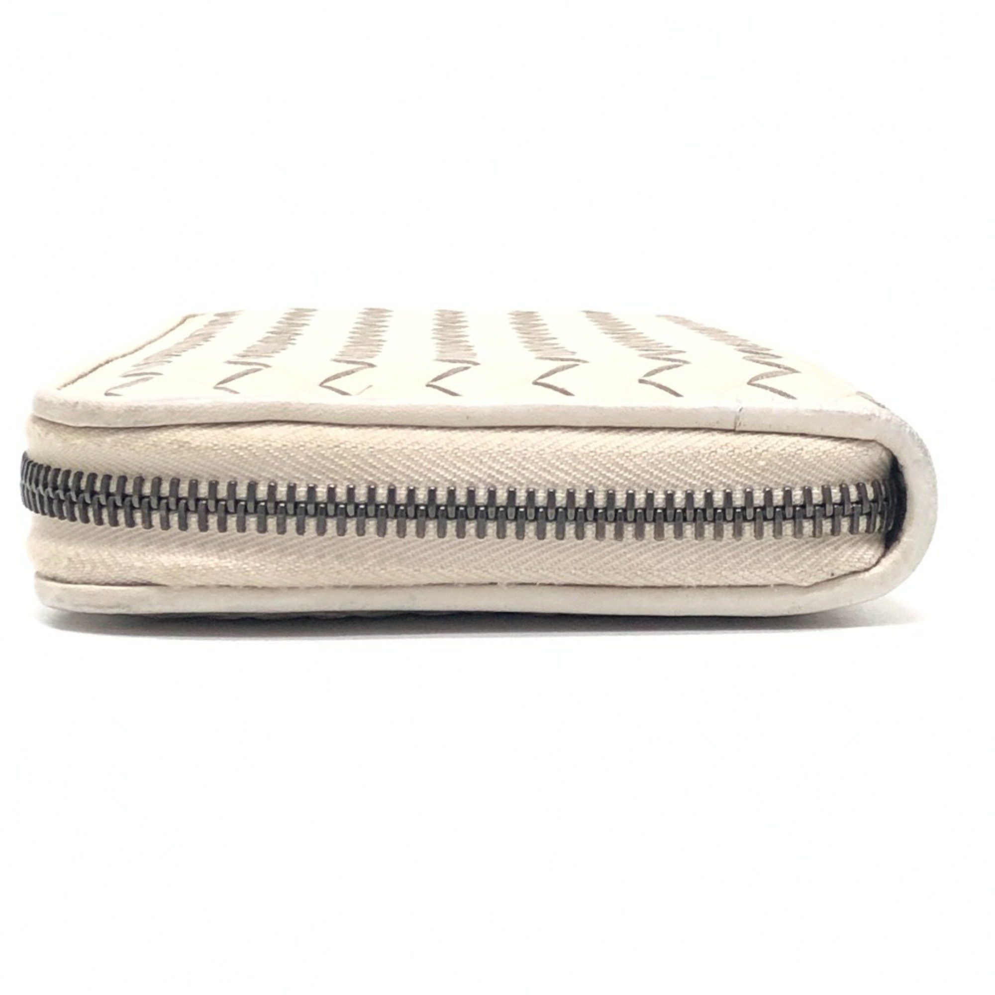 Bottega Veneta BOTTEGA VENETA 114076 Intrecciato Long Wallet with Round Zipper, Leather, Women's, White Size ONE SIZE - 3 Thumbnail