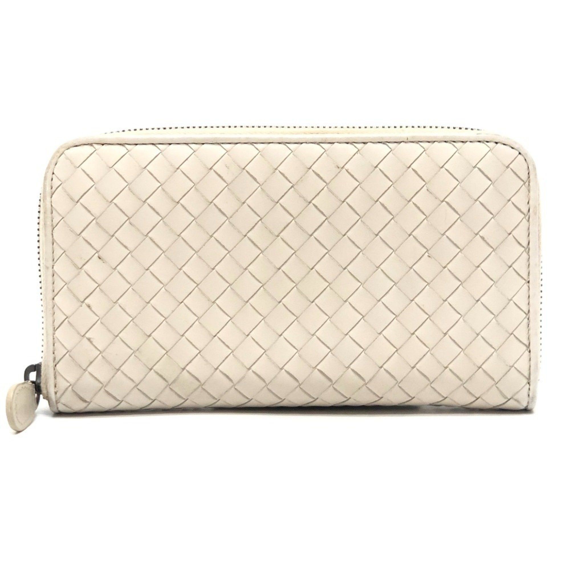 Bottega Veneta BOTTEGA VENETA 114076 Intrecciato Long Wallet with Round Zipper, Leather, Women's, White Size ONE SIZE - 2 Thumbnail