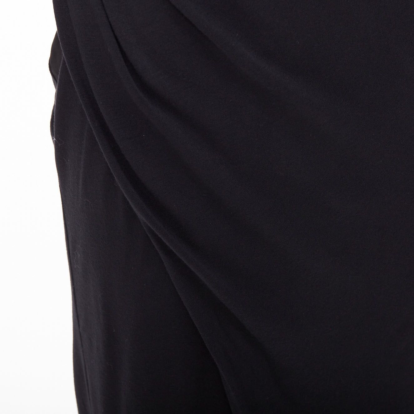 Donna Karan DONNA KARAN black jersey sheer mesh raglan drape plunge high low dress L Size M / US 6-8 / IT 42-44 - 7 Thumbnail