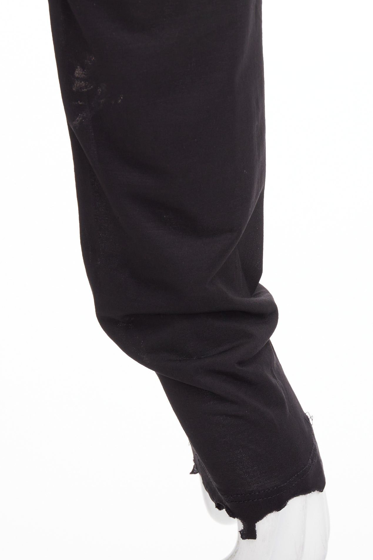 Donna Karan DONNA KARAN black jersey sheer mesh raglan drape plunge high low dress L Size M / US 6-8 / IT 42-44 - 8 Thumbnail