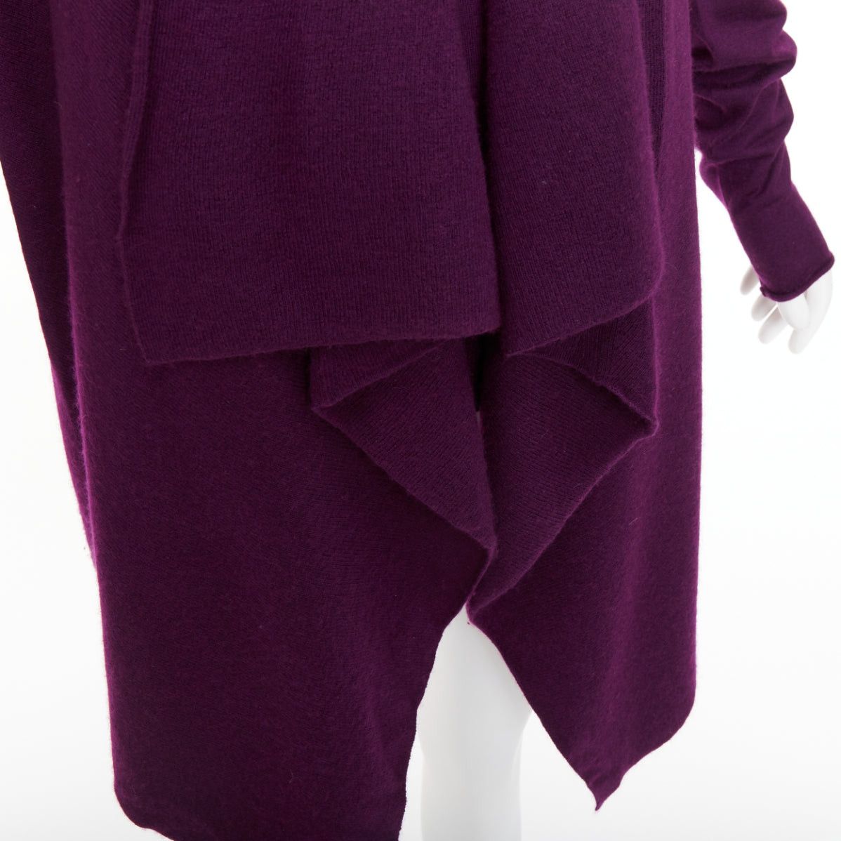 Donna Karan DONNA KARAN maroon purple cashmere wool silk sweater draped cardigan twin set L Size M / US 6-8 / IT 42-44 - 8 Thumbnail