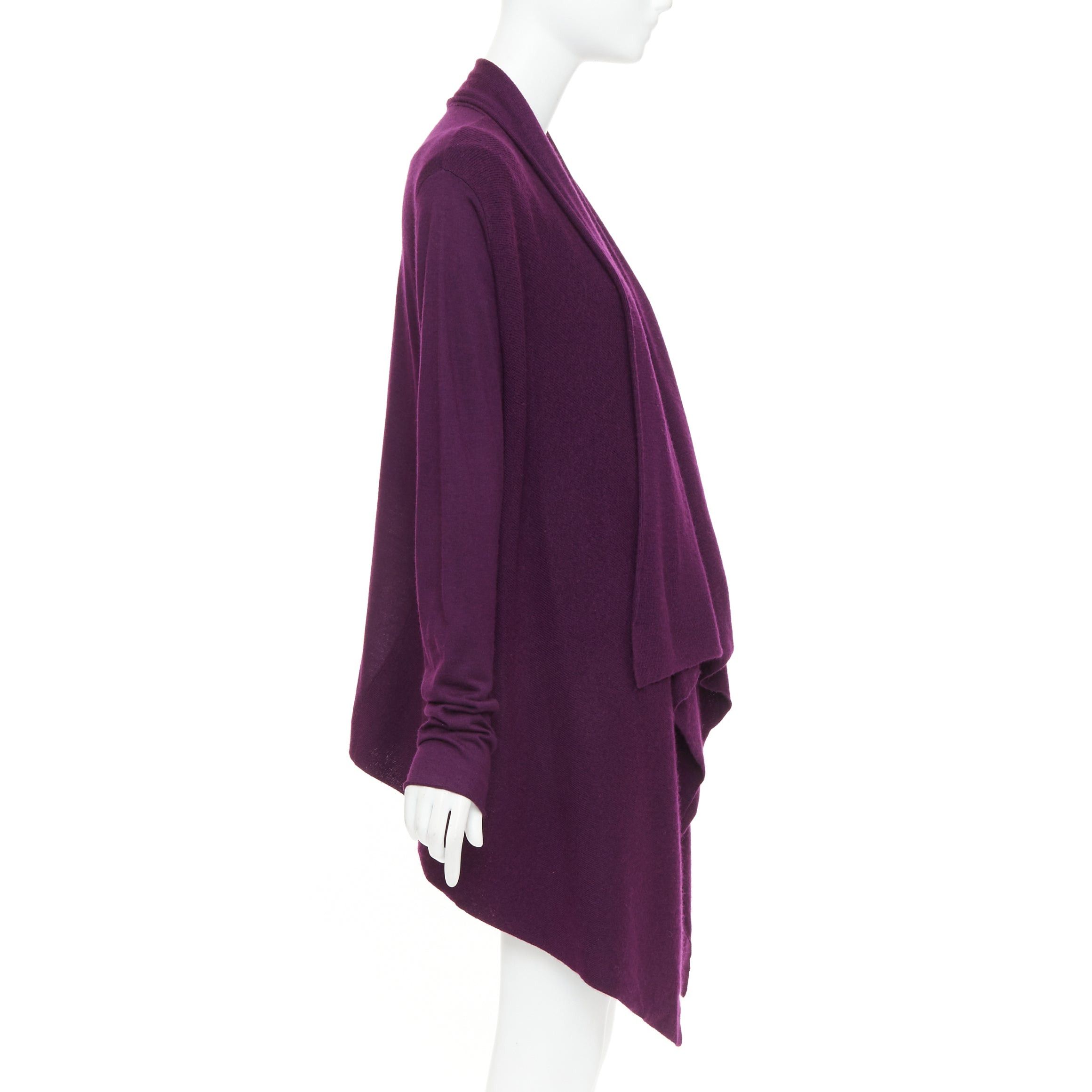 Donna Karan DONNA KARAN maroon purple cashmere wool silk sweater draped cardigan twin set L Size M / US 6-8 / IT 42-44 - 4 Thumbnail