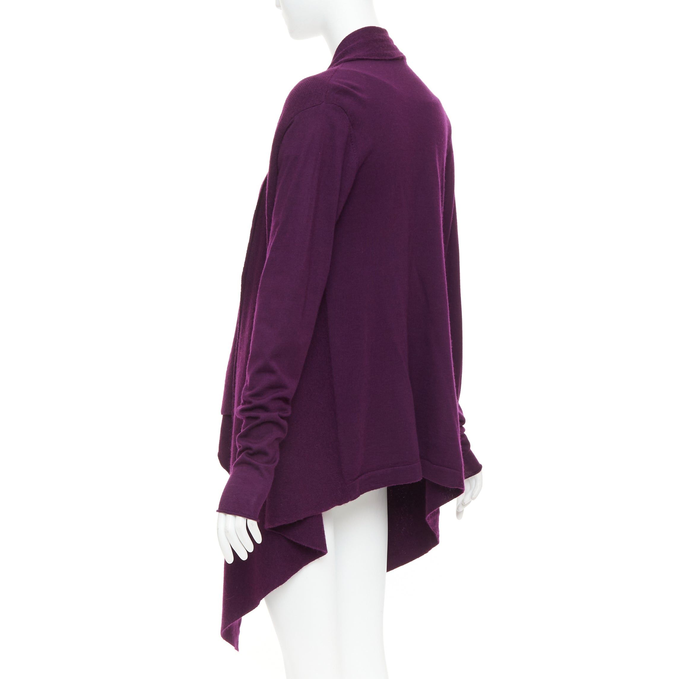Donna Karan DONNA KARAN maroon purple cashmere wool silk sweater draped cardigan twin set L Size M / US 6-8 / IT 42-44 - 6 Thumbnail