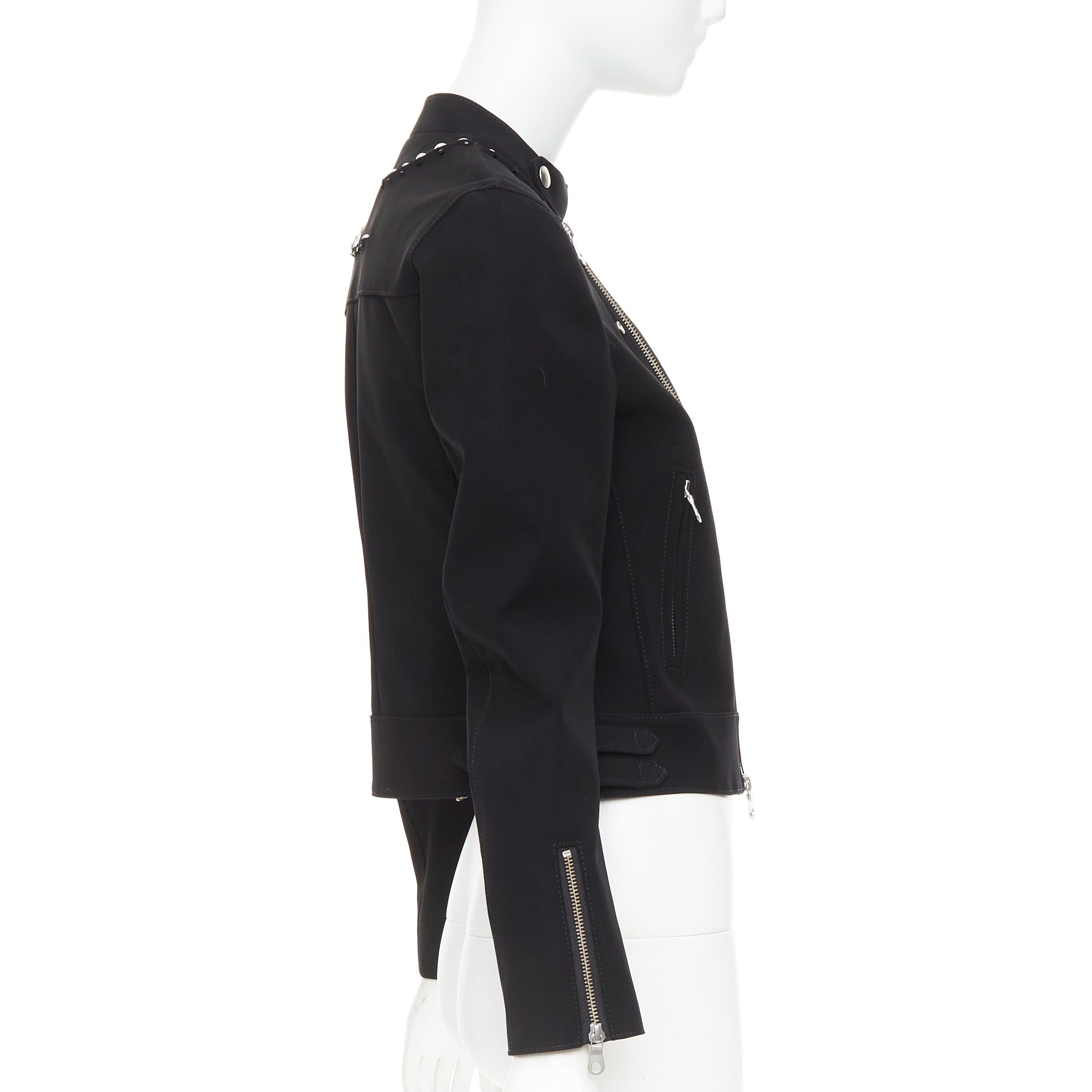 Noir Kei Ninomiya NOIR KEI NINOMIYA 2015 matte black beaded pearl biker jacket S Size S / US 4 / IT 40 - 5 Thumbnail
