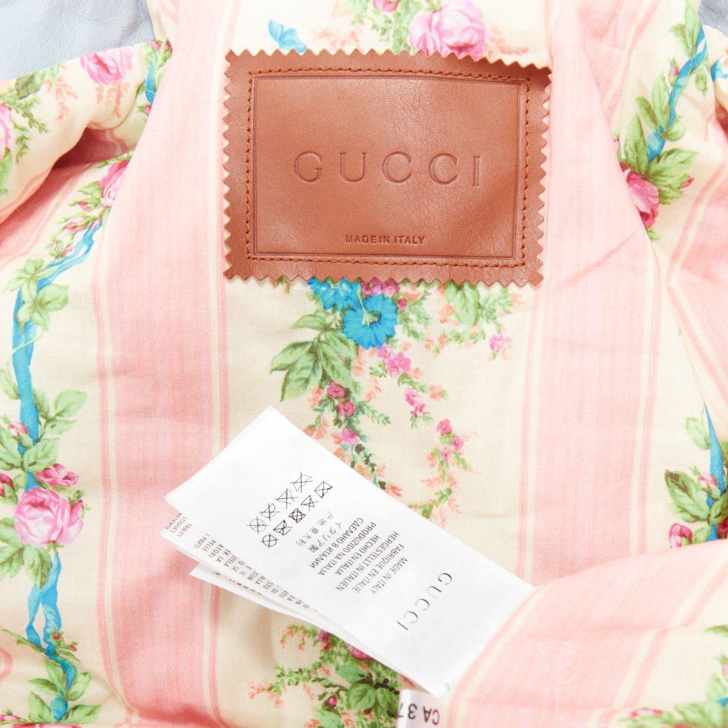 Gucci GUCCI Michele 2016 Runway light blue bee floral embroidery studded jacket IT38 XS Size XS / US 0-2 / IT 36-38 - 10 Thumbnail