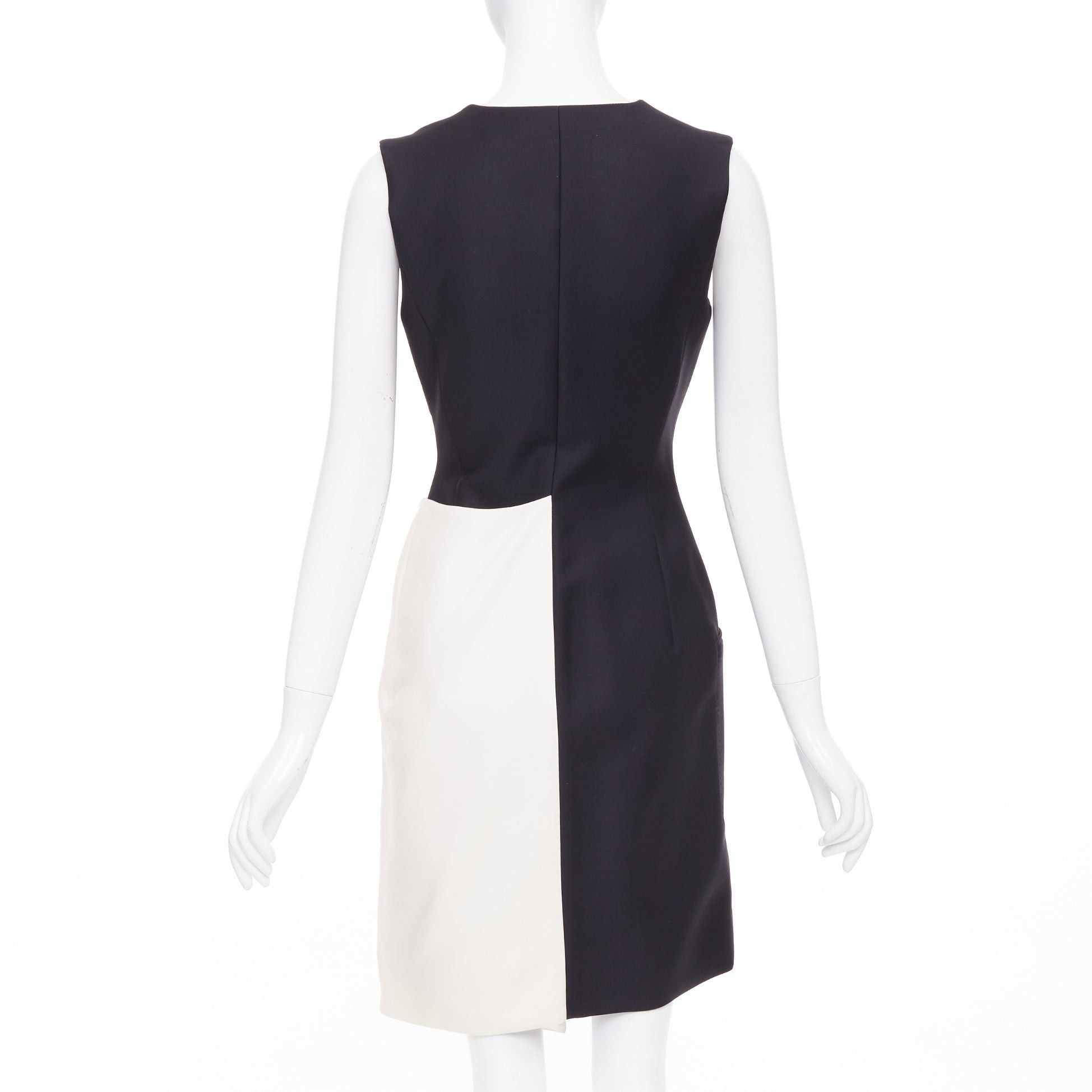 Dior CHRISTIAN DIOR 2013 Raf Simons black white velvet lapels asymmetric dress FR36 S Size S / US 4 / IT 40 - 6 Thumbnail