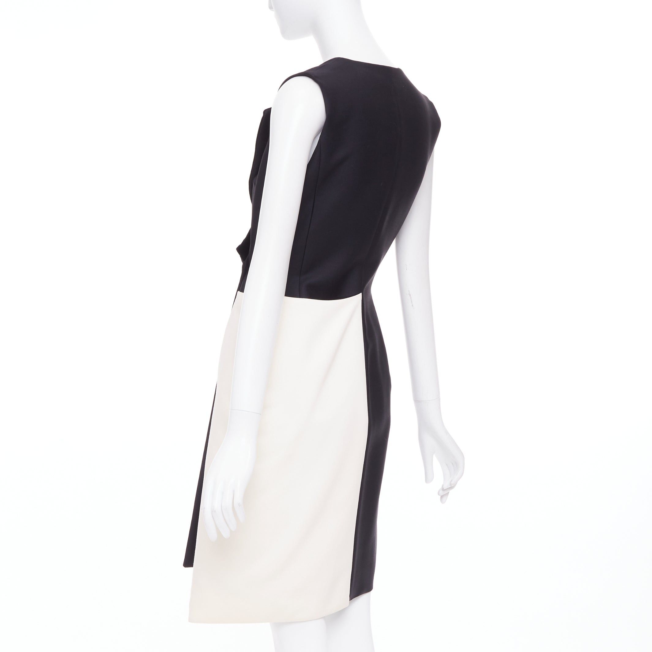 Dior CHRISTIAN DIOR 2013 Raf Simons black white velvet lapels asymmetric dress FR36 S Size S / US 4 / IT 40 - 7 Thumbnail