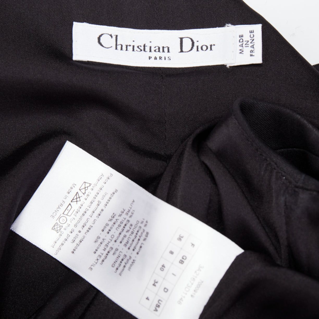 Dior CHRISTIAN DIOR 2013 Raf Simons black white velvet lapels asymmetric dress FR36 S Size S / US 4 / IT 40 - 9 Thumbnail