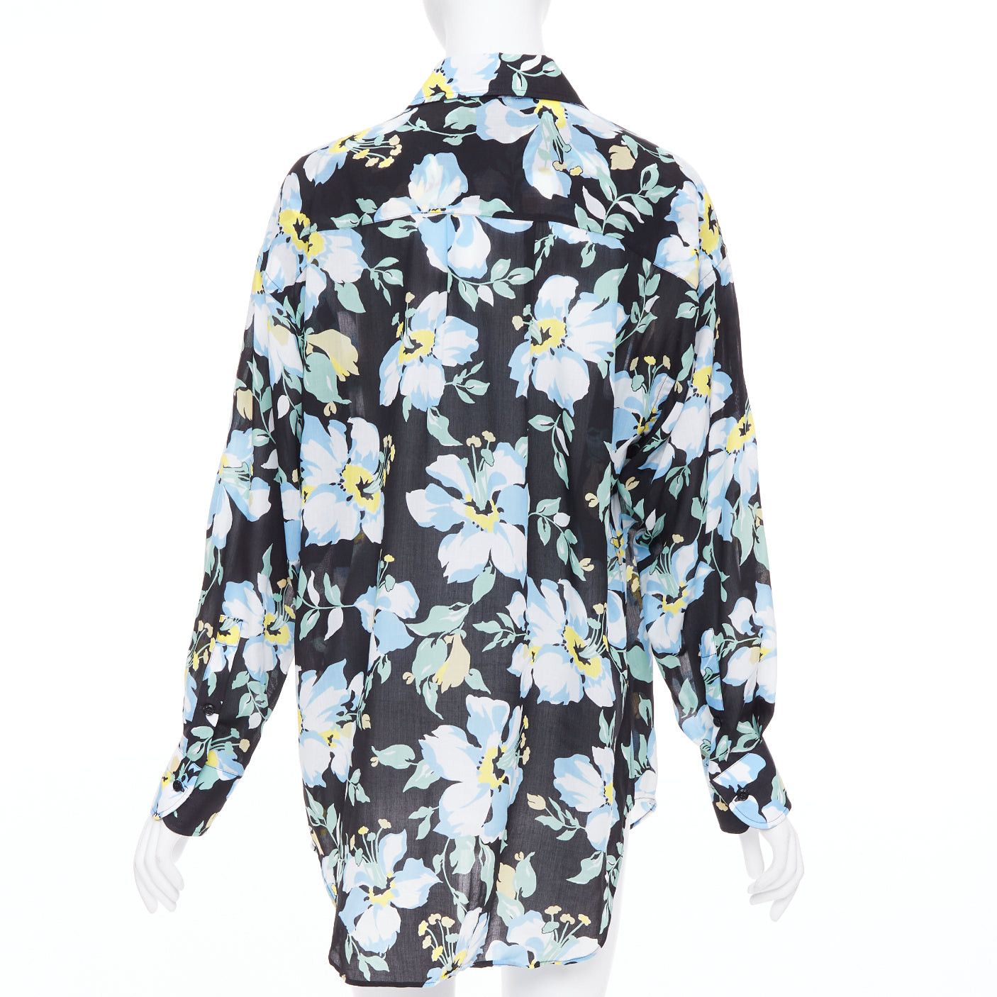 Tom Ford TOM FORD blue yellow black floral print lyocell button up relaxed shirt IT38 XS Size M / US 6-8 / IT 42-44 - 5 Thumbnail