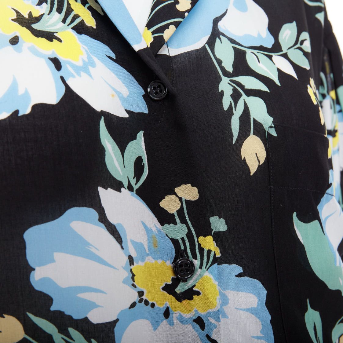 Tom Ford TOM FORD blue yellow black floral print lyocell button up relaxed shirt IT38 XS Size M / US 6-8 / IT 42-44 - 2 Thumbnail