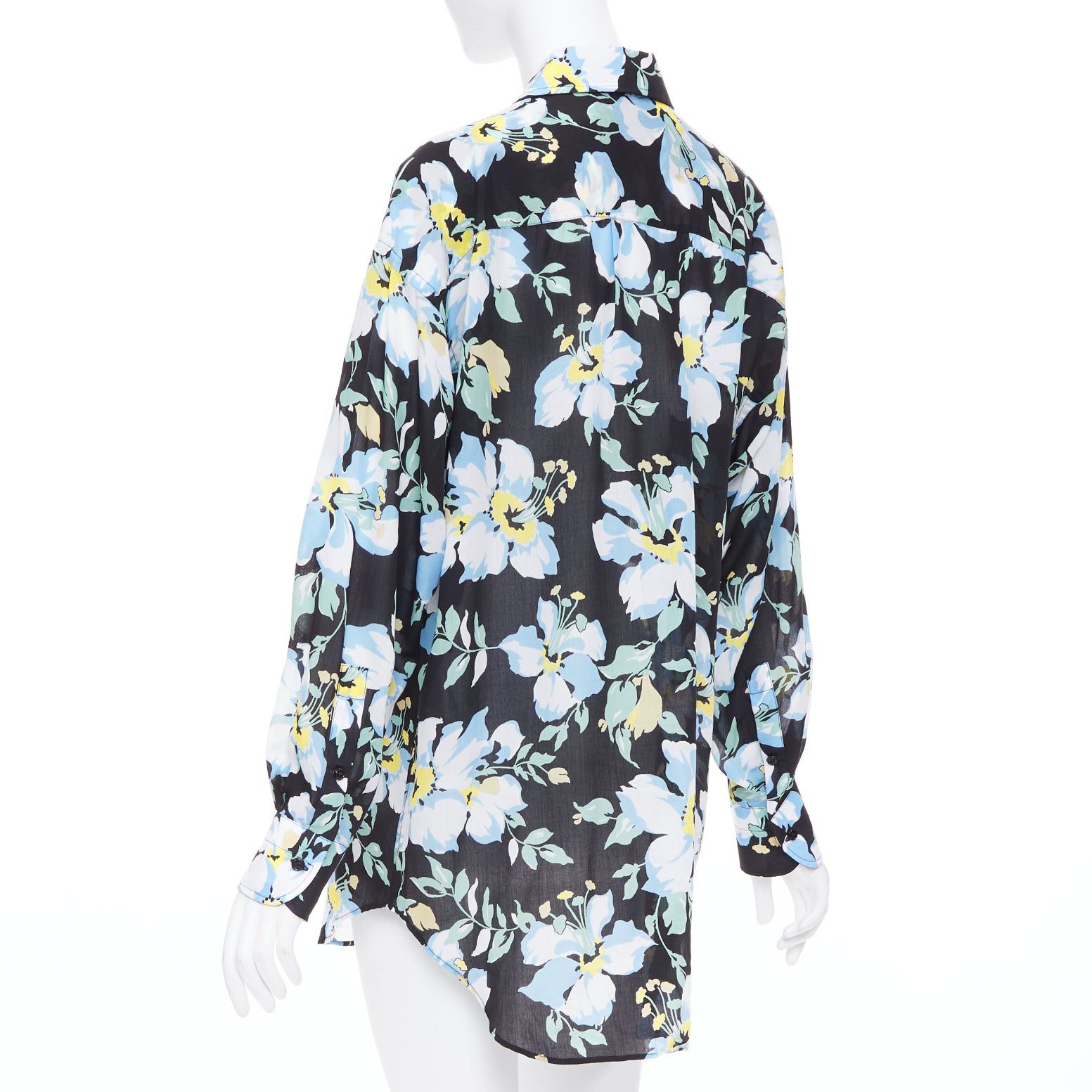 Tom Ford TOM FORD blue yellow black floral print lyocell button up relaxed shirt IT38 XS Size M / US 6-8 / IT 42-44 - 6 Thumbnail