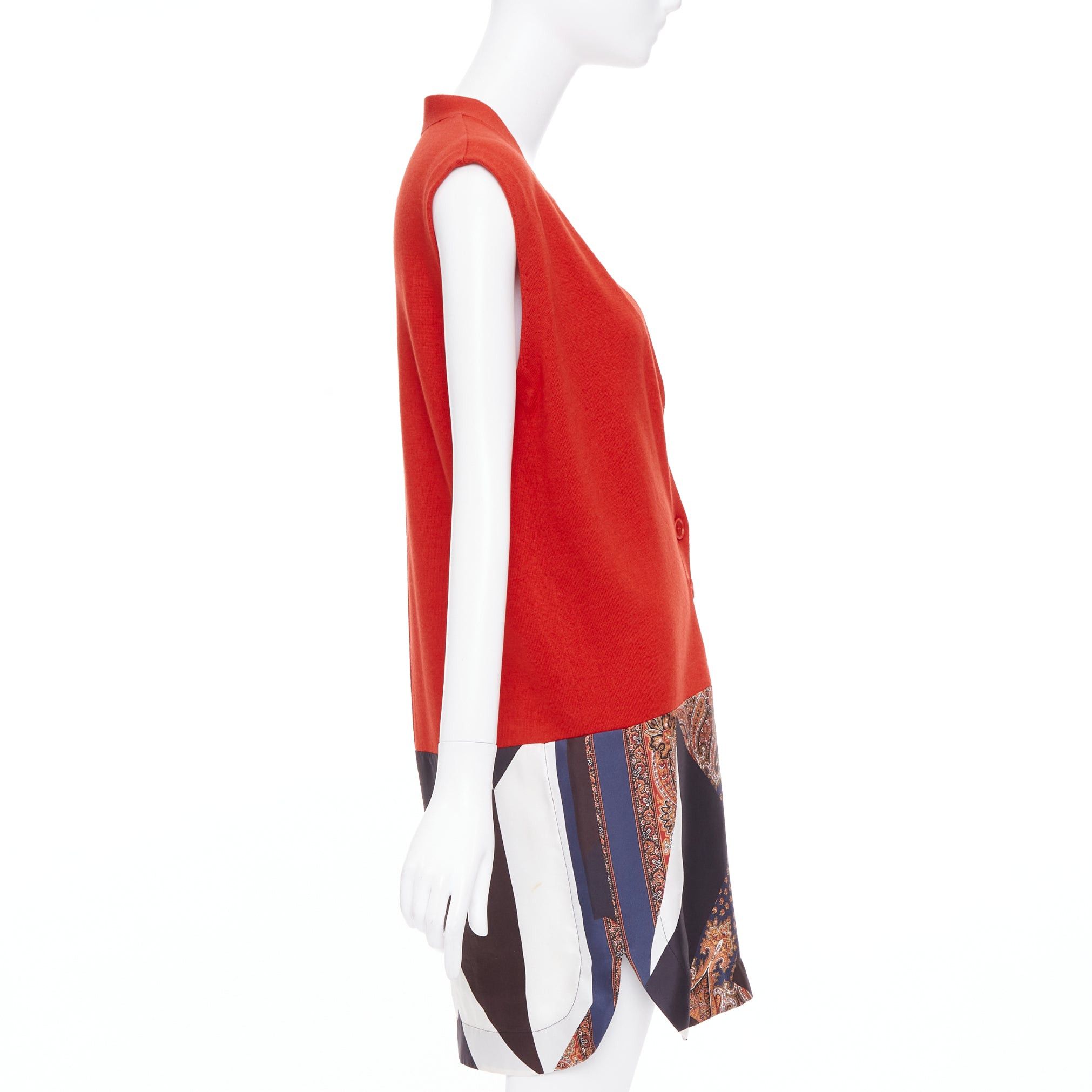 Givenchy GIVENCHY Tisci 2013 Runway red black wool cotton silk paisley vest dress XS Size S / US 4 / IT 40 - 4 Thumbnail