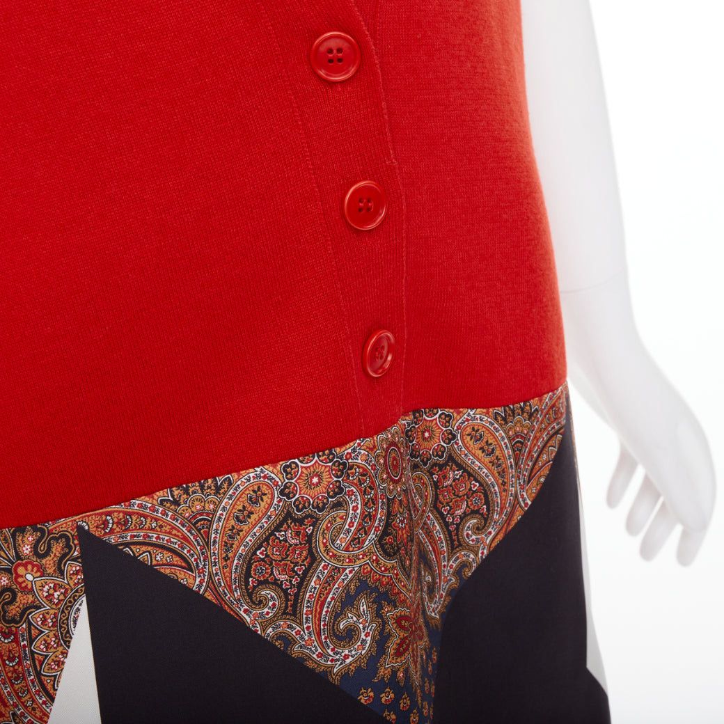 Givenchy GIVENCHY Tisci 2013 Runway red black wool cotton silk paisley vest dress XS Size S / US 4 / IT 40 - 8 Thumbnail