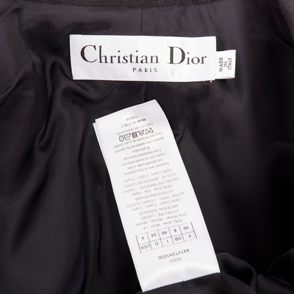 Dior CHRISTIAN DIOR black wool mohair boxy peak collar tux jacket FR36 Size S / US 4 / IT 40 - 9 Thumbnail