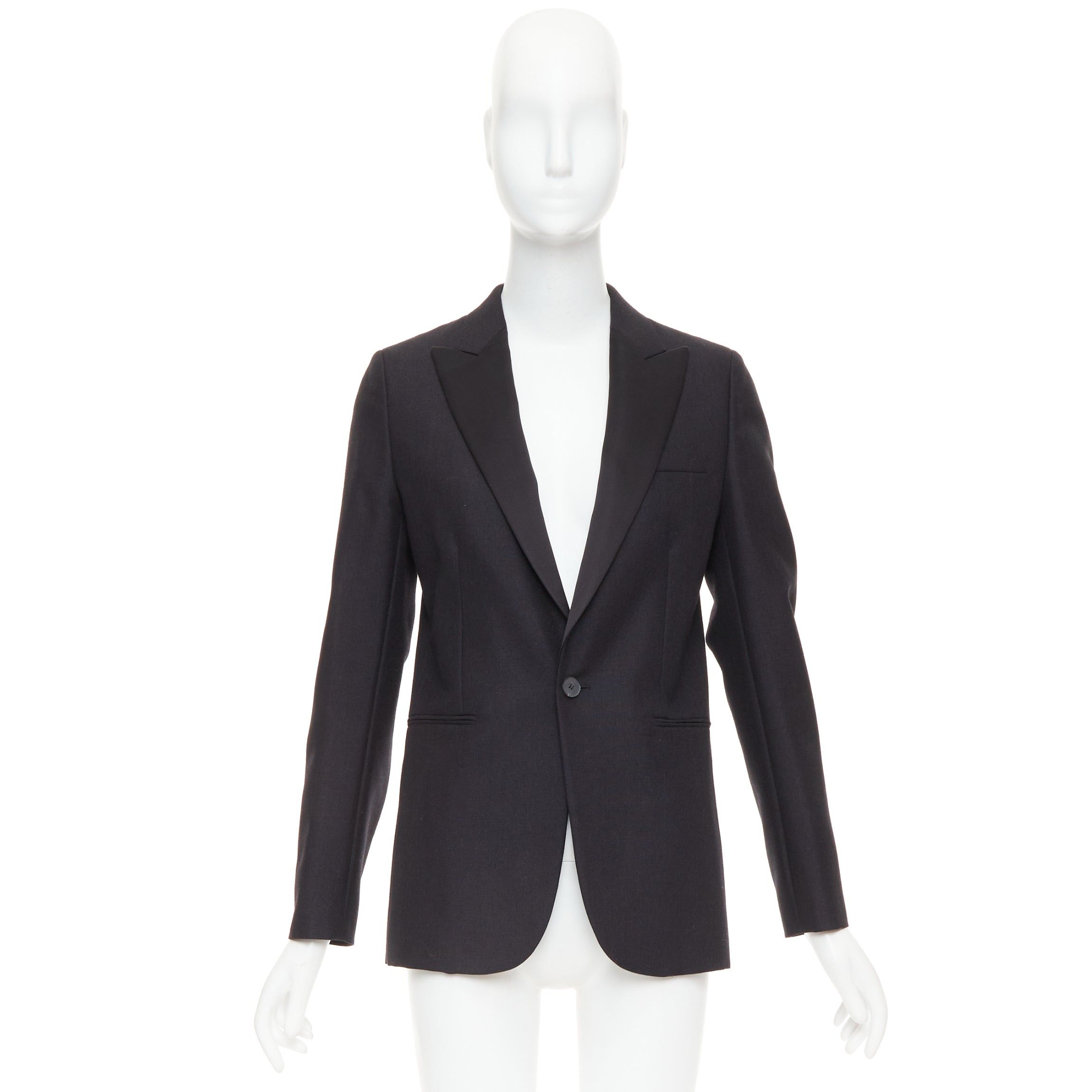 Dior CHRISTIAN DIOR black wool mohair boxy peak collar tux jacket FR36 Size S / US 4 / IT 40 - 10 Thumbnail