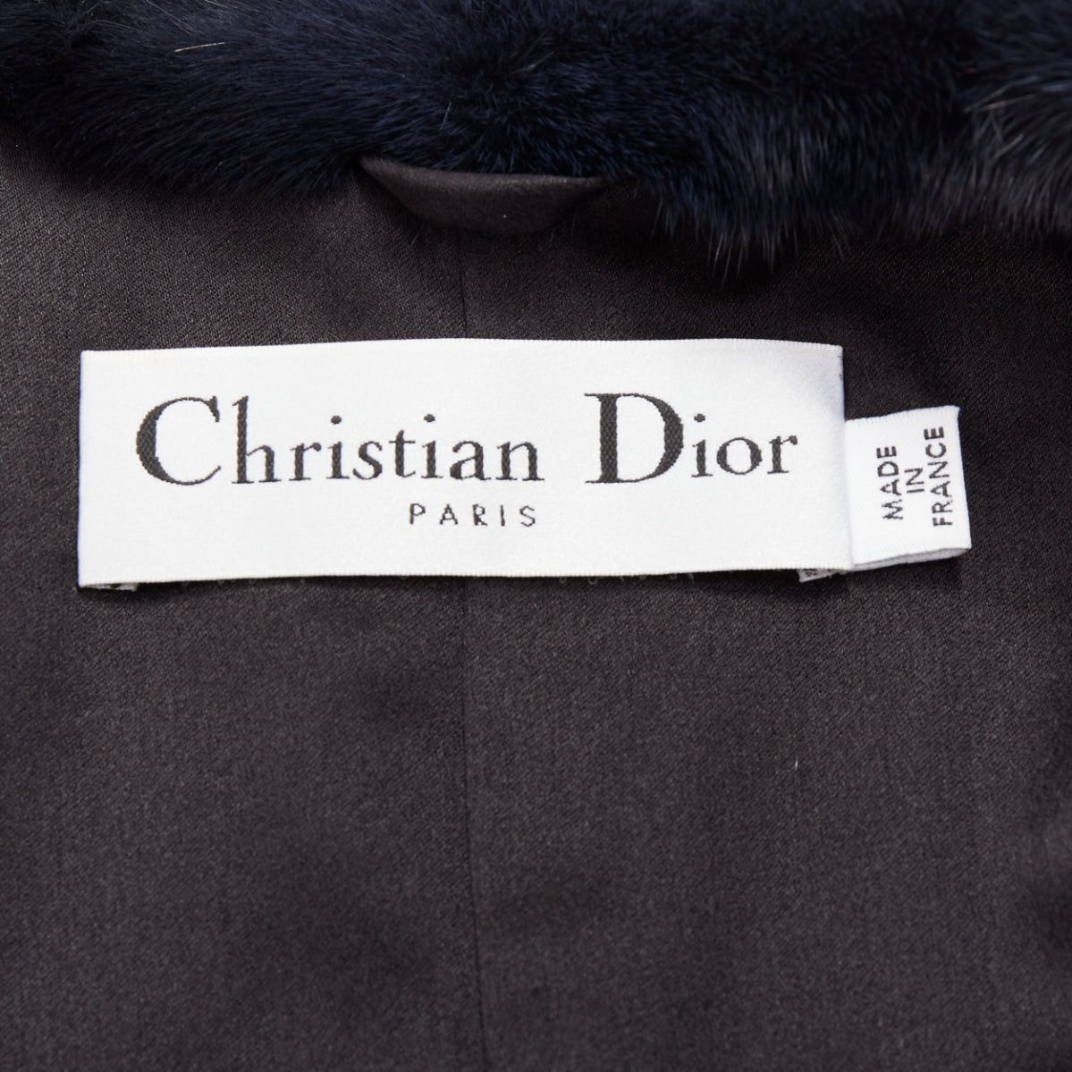 Dior CHRISTIAN DIOR navy natural fur black soft leather sleeve silk lined jacket Size S / US 4 / IT 40 - 9 Thumbnail