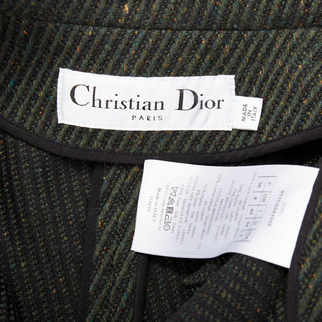 Dior CHRISTIAN DIOR green virgin wool ribbed knit double breasted pea coat FR36 S Size S / US 4 / IT 40 - 9 Thumbnail