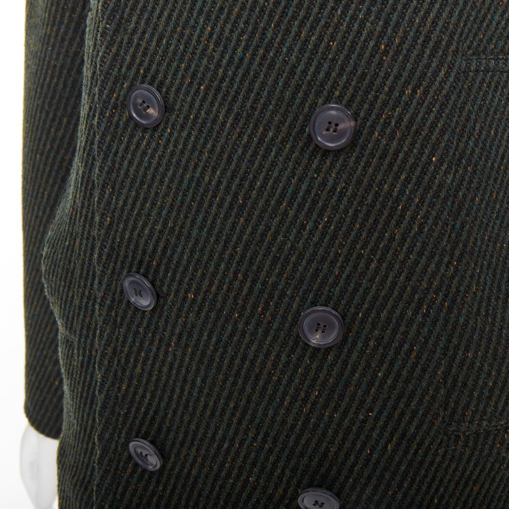 Dior CHRISTIAN DIOR green virgin wool ribbed knit double breasted pea coat FR36 S Size S / US 4 / IT 40 - 2 Thumbnail