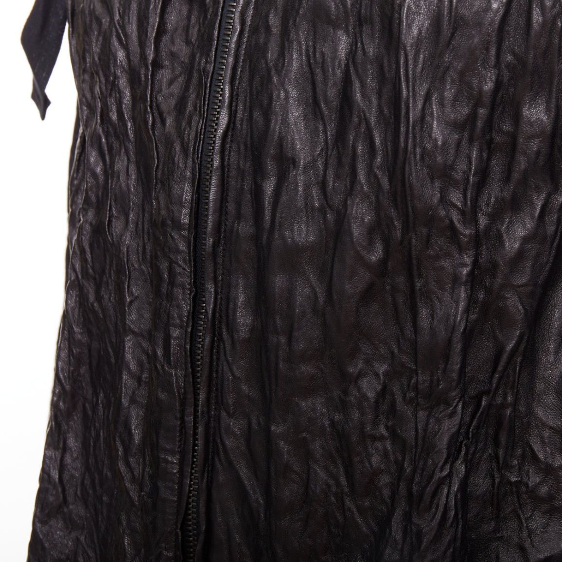 Prada PRADA 2011 Vintage black 100% lambskin crinkled hooded jacket IT36 XXS Size XS / US 0-2 / IT 36-38 - 8 Thumbnail