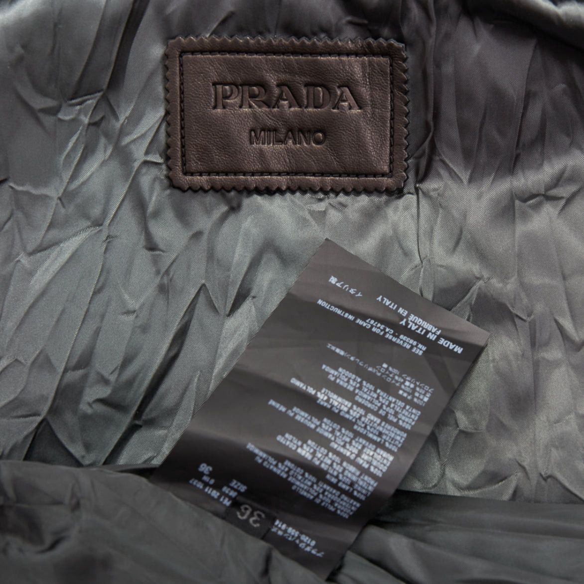 Prada PRADA 2011 Vintage black 100% lambskin crinkled hooded jacket IT36 XXS Size XS / US 0-2 / IT 36-38 - 9 Thumbnail