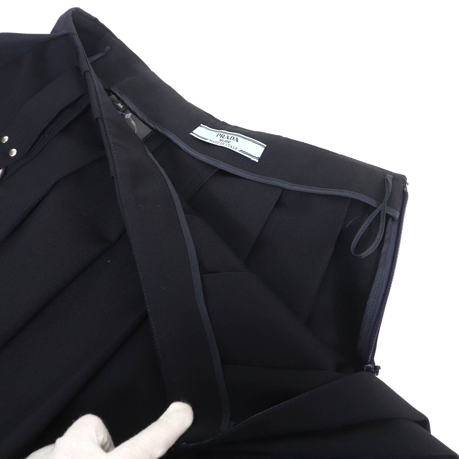 Prada Prada Prada Pleated skirt Wool gabardine skirt Others Skirts P185Y DUTY FREE for USA Size ONE SIZE - 4 Thumbnail