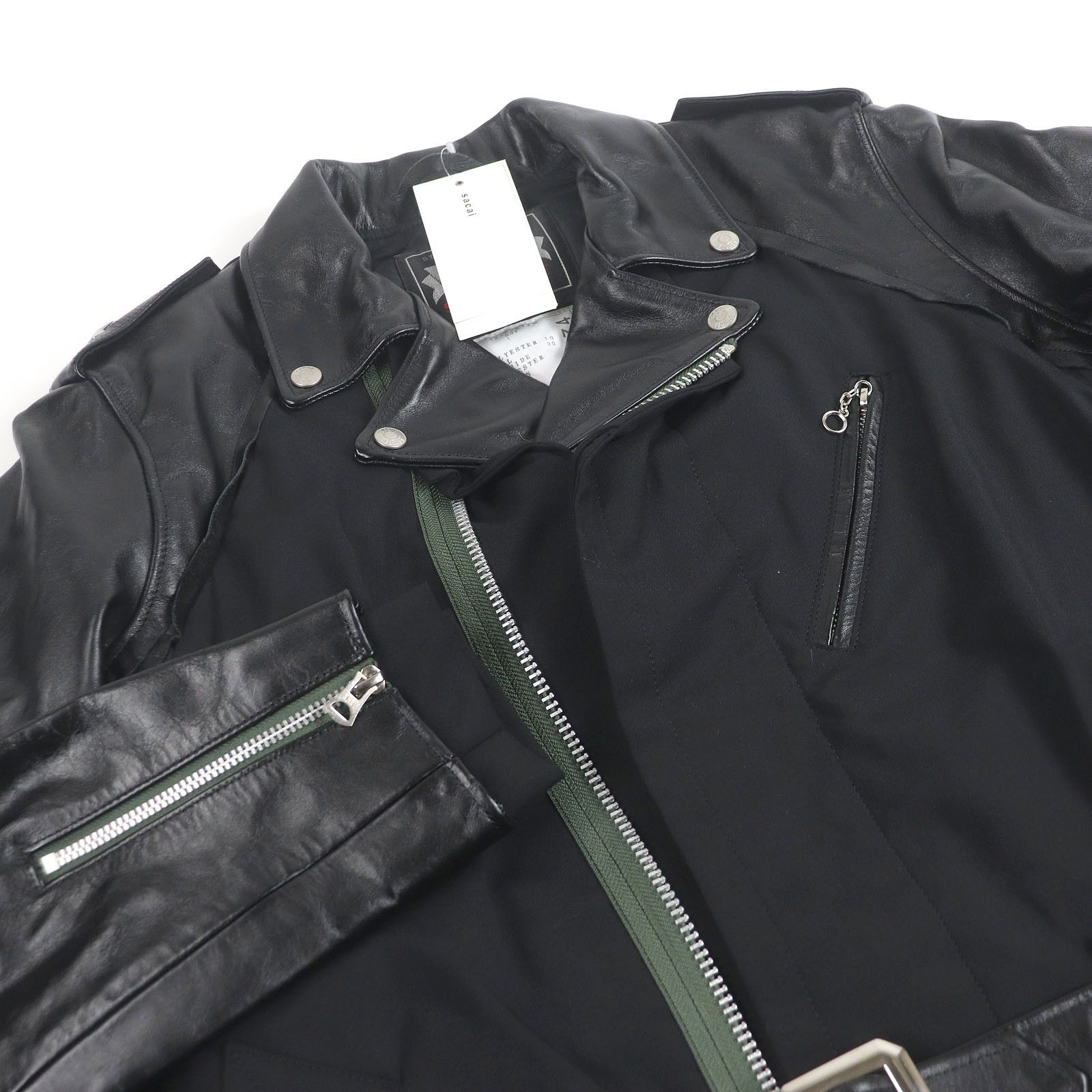 Sacai Sacai Sacai Schott Leather Suiting Coat Leather Outerwear DUTY FREE for USA Size ONE SIZE - 2 Thumbnail