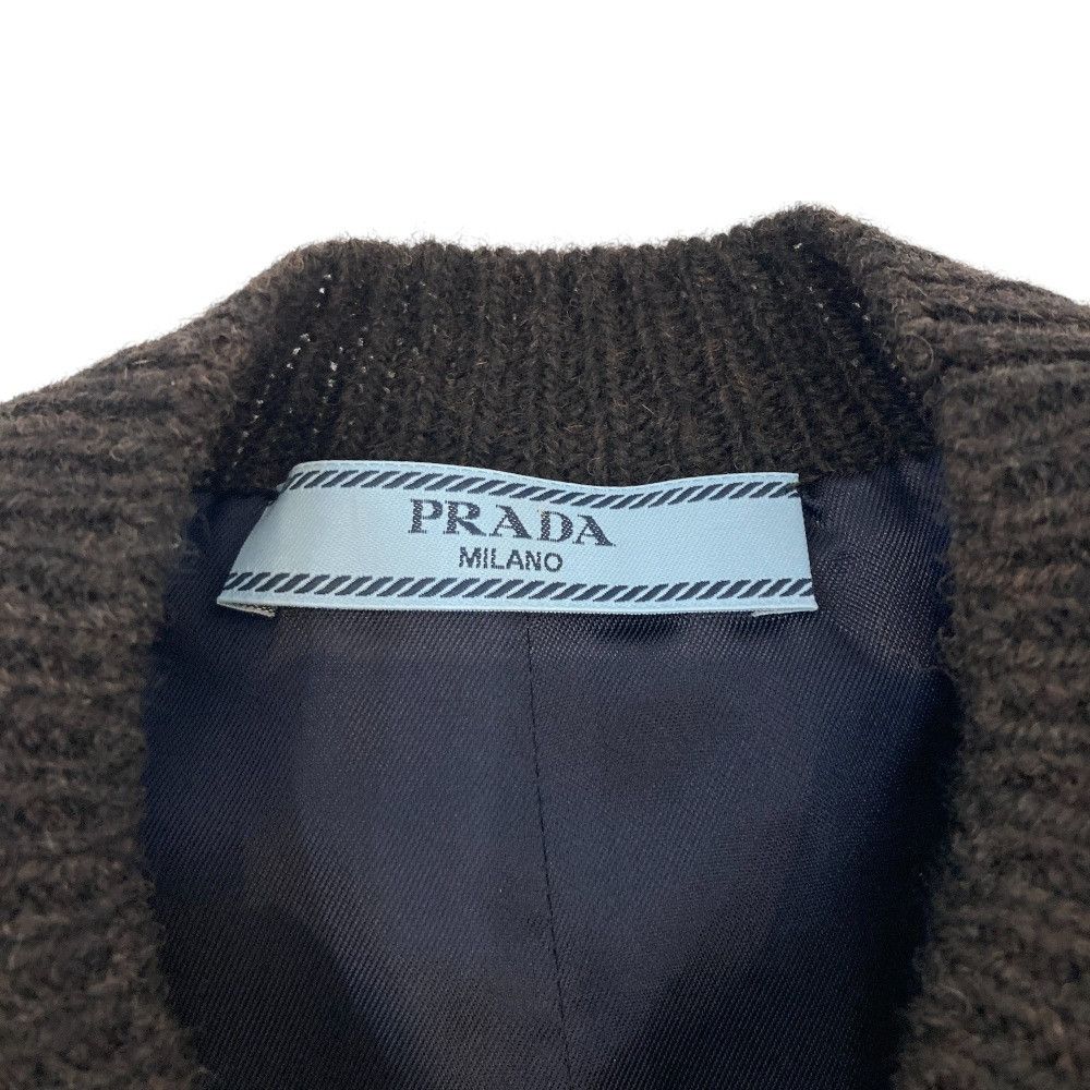 Prada Prada Prada Triangle Logo Virgin Wool Knit Vest Natural Material Tops P29B45 DUTY FREE for USA Size ONE SIZE - 5 Thumbnail