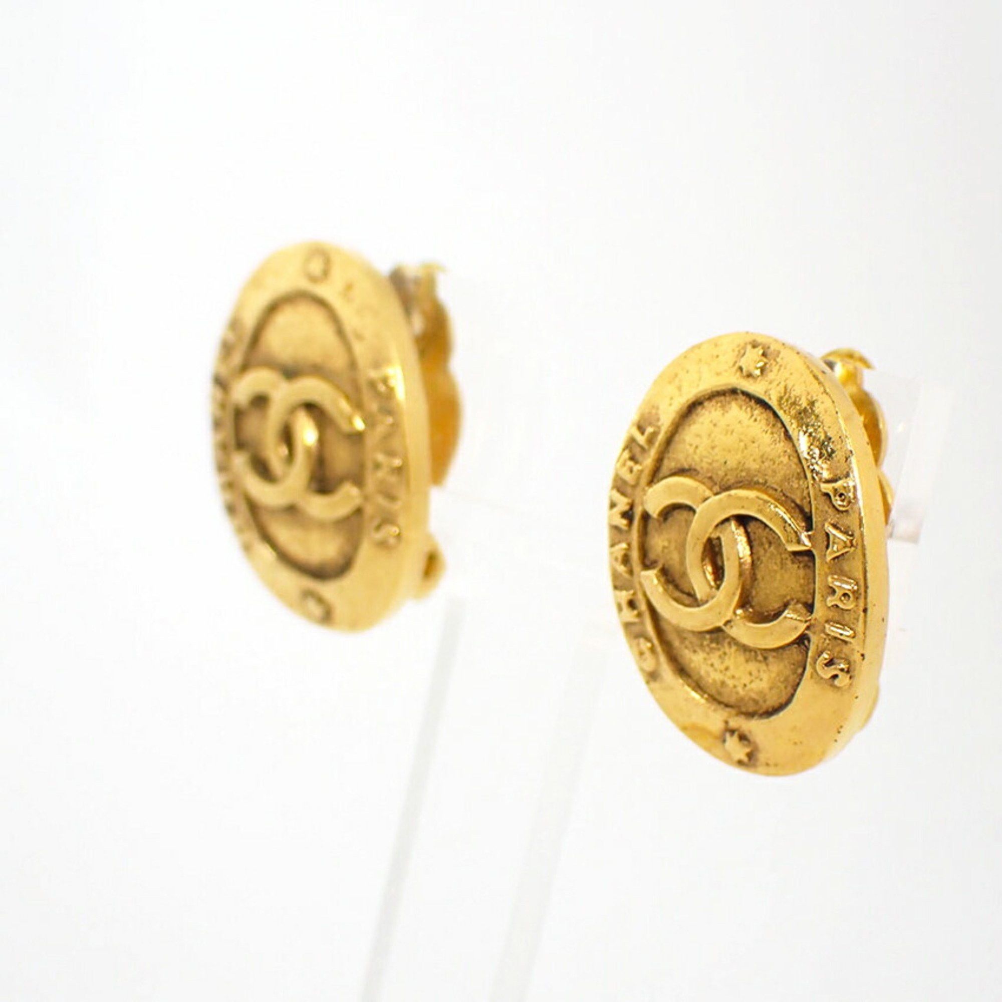 Chanel CHANEL Gold Coco Mark Earrings Size ONE SIZE - 4 Thumbnail