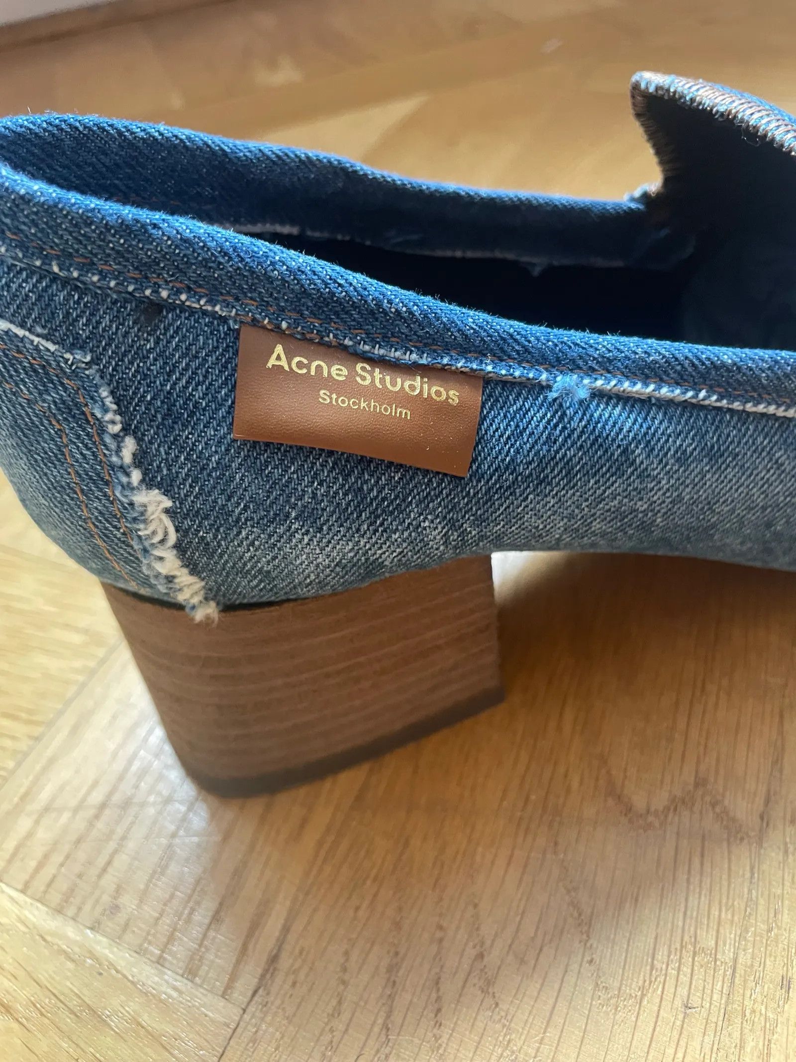 Acne Studios Acne Studios Babi Denim Loafer Heels Size US 11 / IT 41 - 3 Thumbnail
