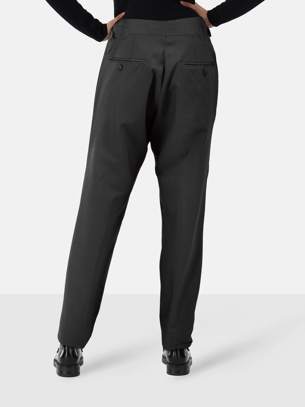 Tom Ford Black Wool Buckle Detail Trousers Size 36" / US 14 / IT 50 - 2 Thumbnail