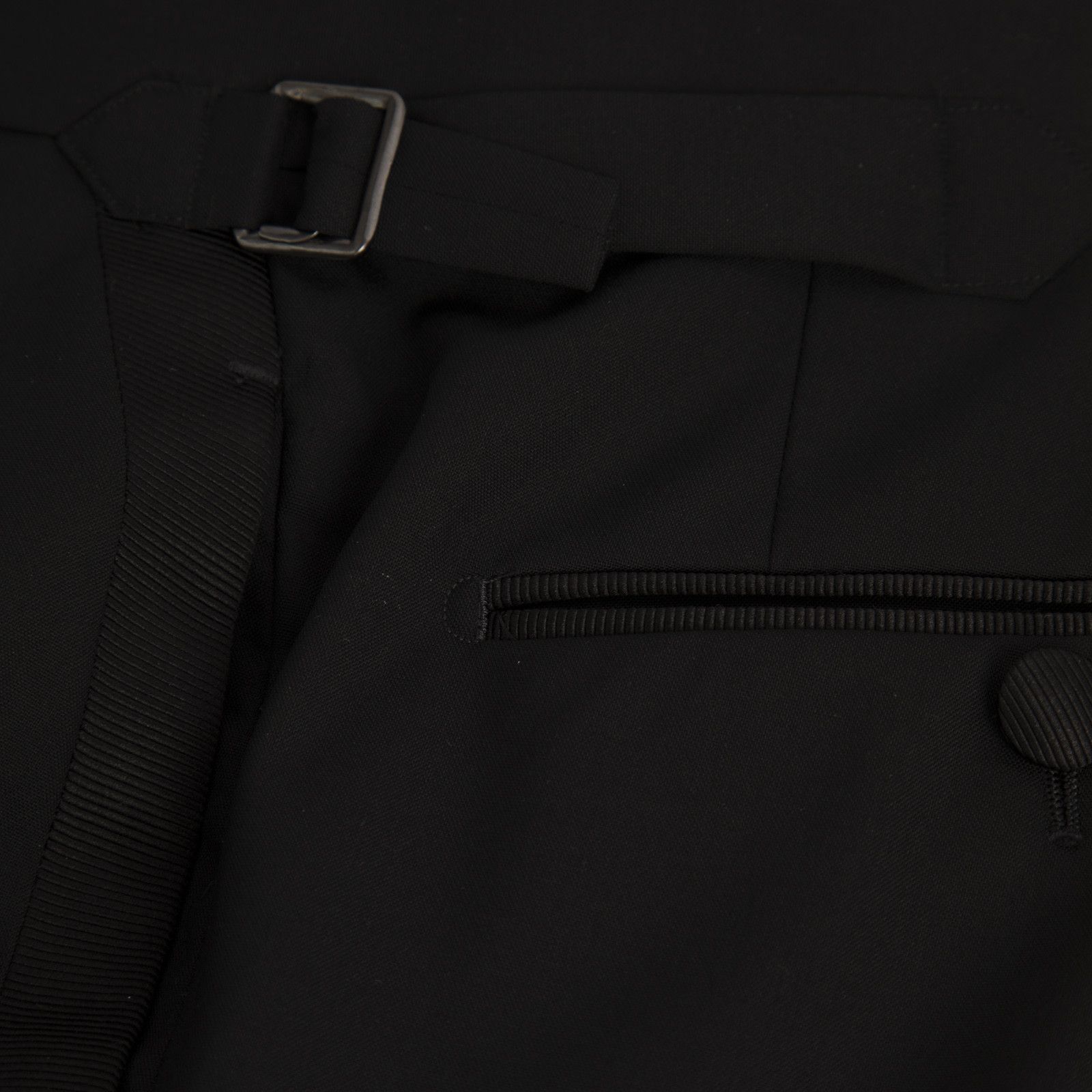 Tom Ford Black Wool Buckle Detail Trousers Size 36" / US 14 / IT 50 - 3 Thumbnail