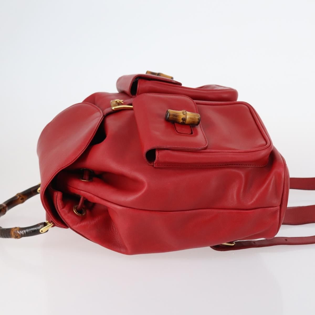 Gucci Gucci Vintage Bamboo Backpack Leather Size ONE SIZE - 4 Thumbnail