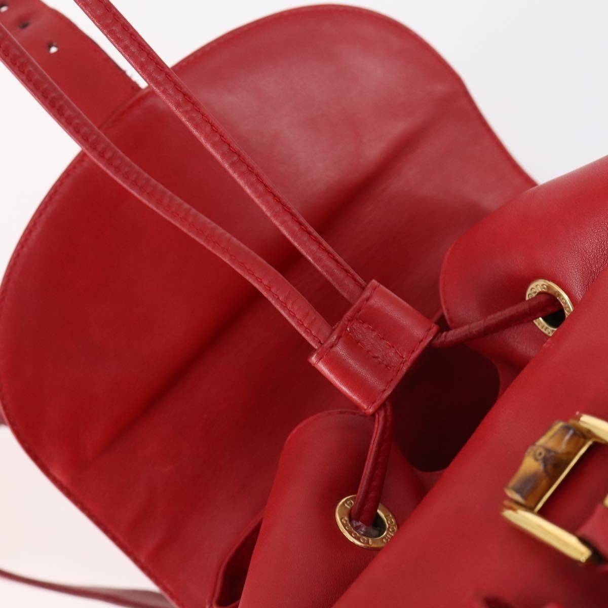 Gucci Gucci Vintage Bamboo Backpack Leather Size ONE SIZE - 18 Thumbnail