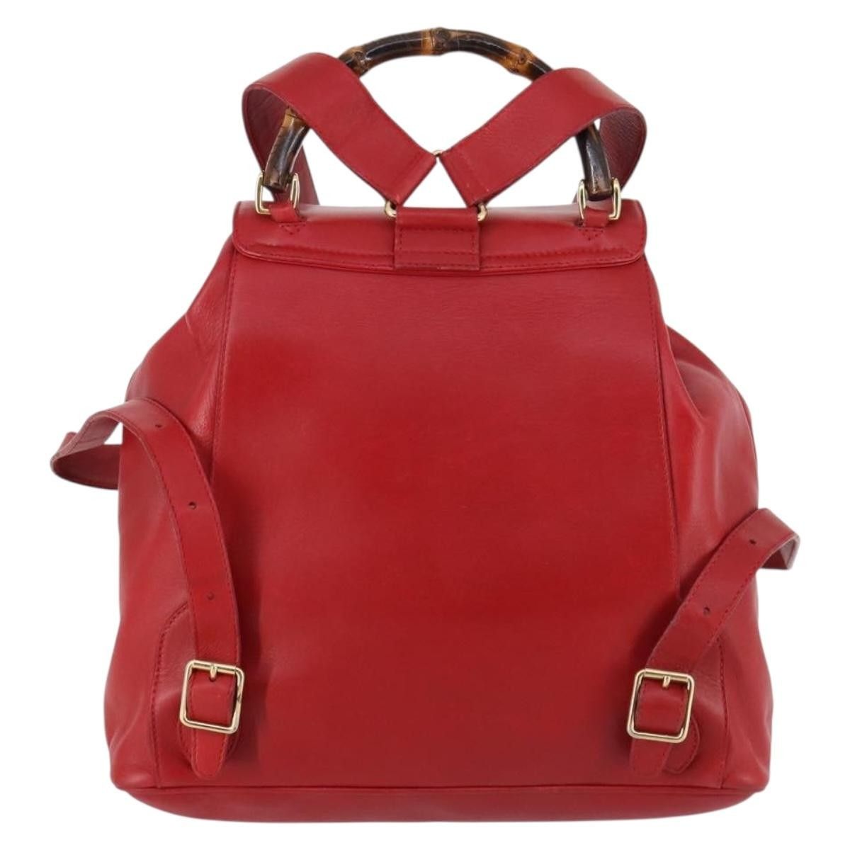 Gucci Gucci Vintage Bamboo Backpack Leather Size ONE SIZE - 2 Thumbnail
