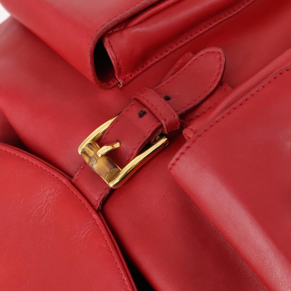 Gucci Gucci Vintage Bamboo Backpack Leather Size ONE SIZE - 13 Thumbnail