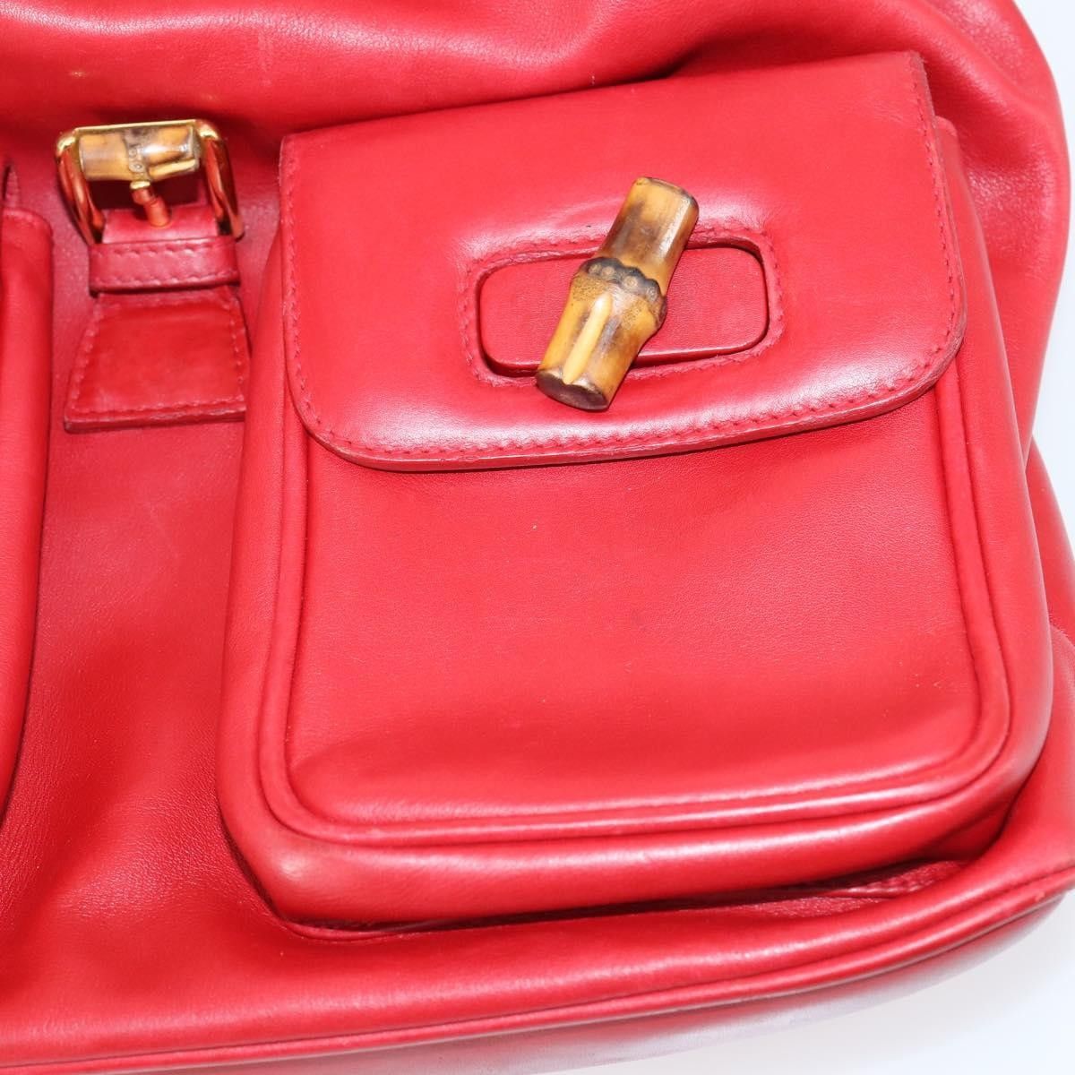Gucci Gucci Vintage Bamboo Backpack Leather Size ONE SIZE - 14 Thumbnail