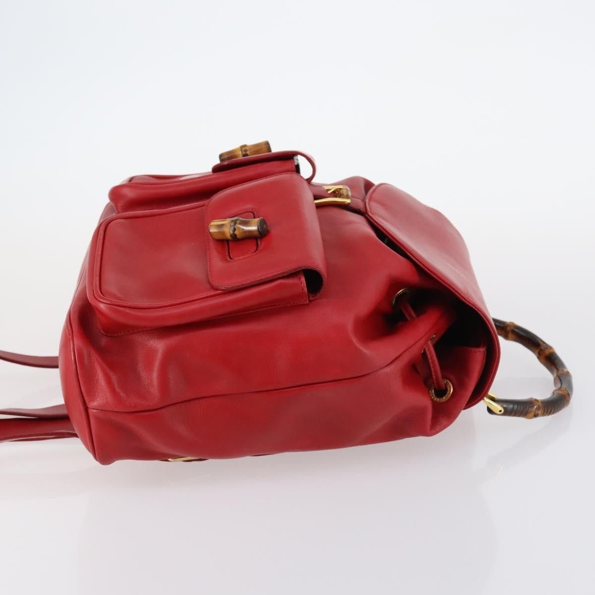 Gucci Gucci Vintage Bamboo Backpack Leather Size ONE SIZE - 3 Thumbnail