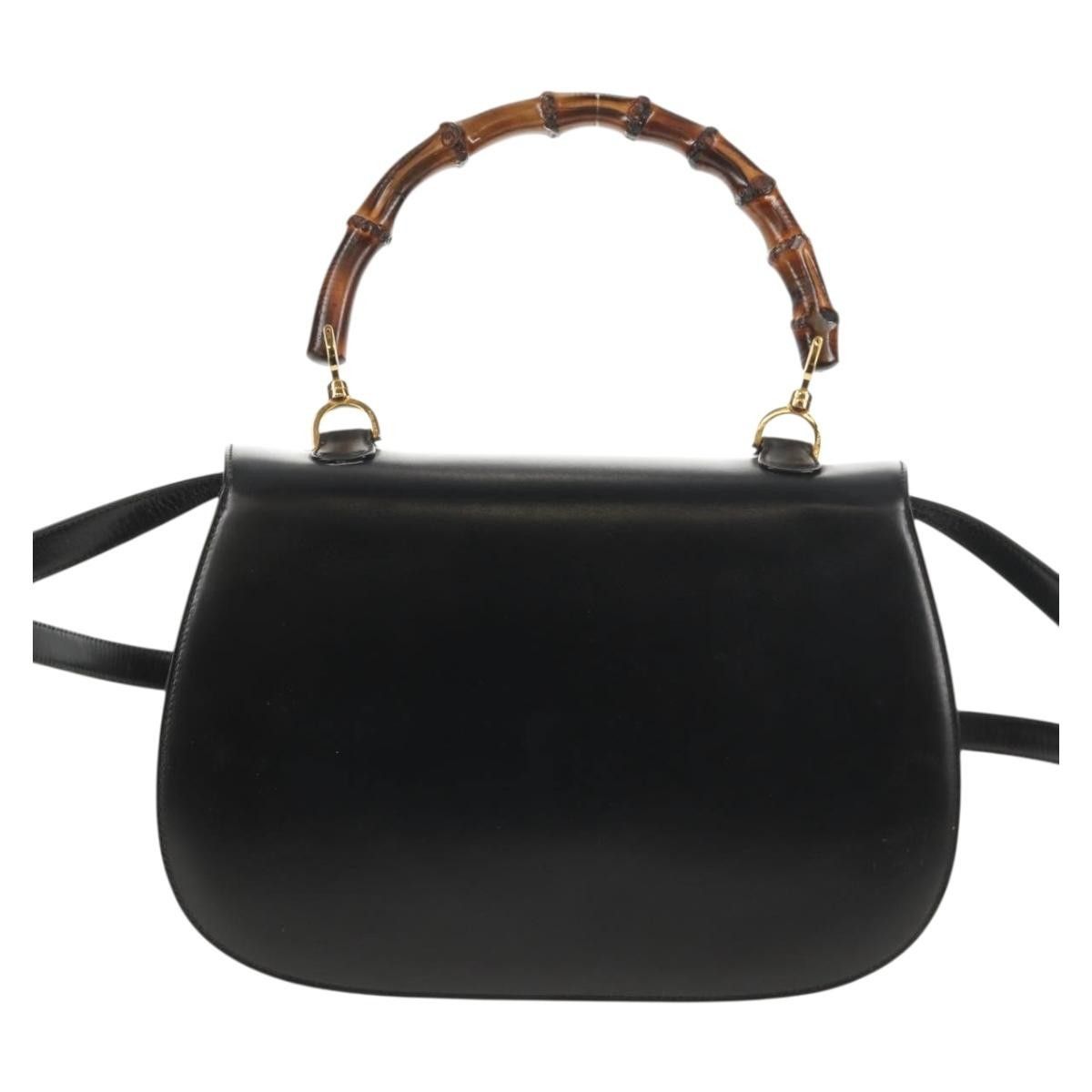 Gucci Gucci Vintage Convertible Bamboo Top Handle Bag Leather Size ONE SIZE - 2 Thumbnail