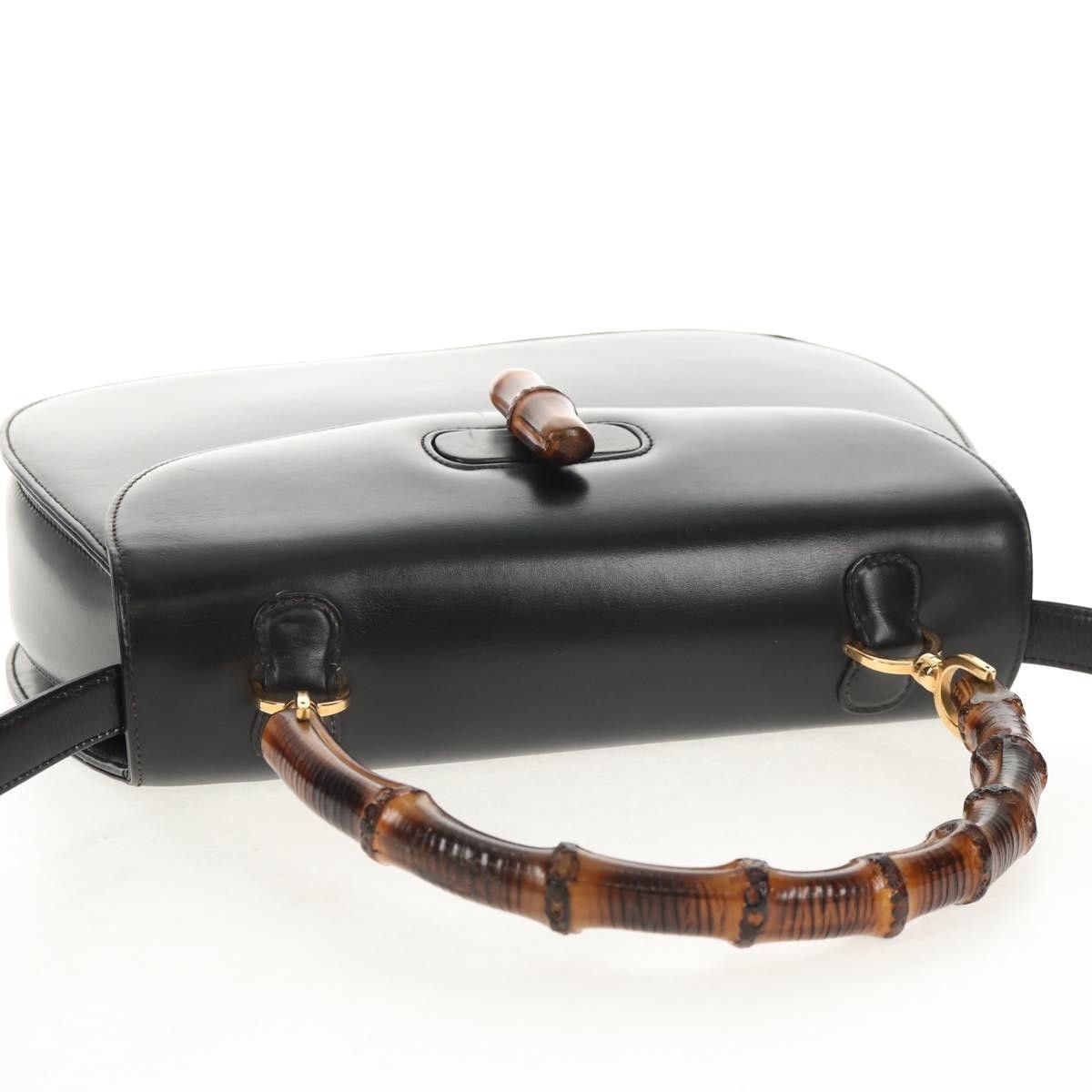 Gucci Gucci Vintage Convertible Bamboo Top Handle Bag Leather Size ONE SIZE - 15 Thumbnail