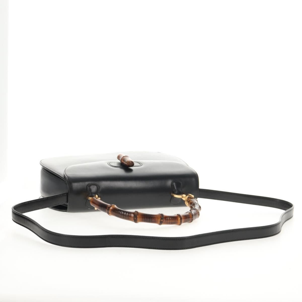 Gucci Gucci Vintage Convertible Bamboo Top Handle Bag Leather Size ONE SIZE - 16 Thumbnail